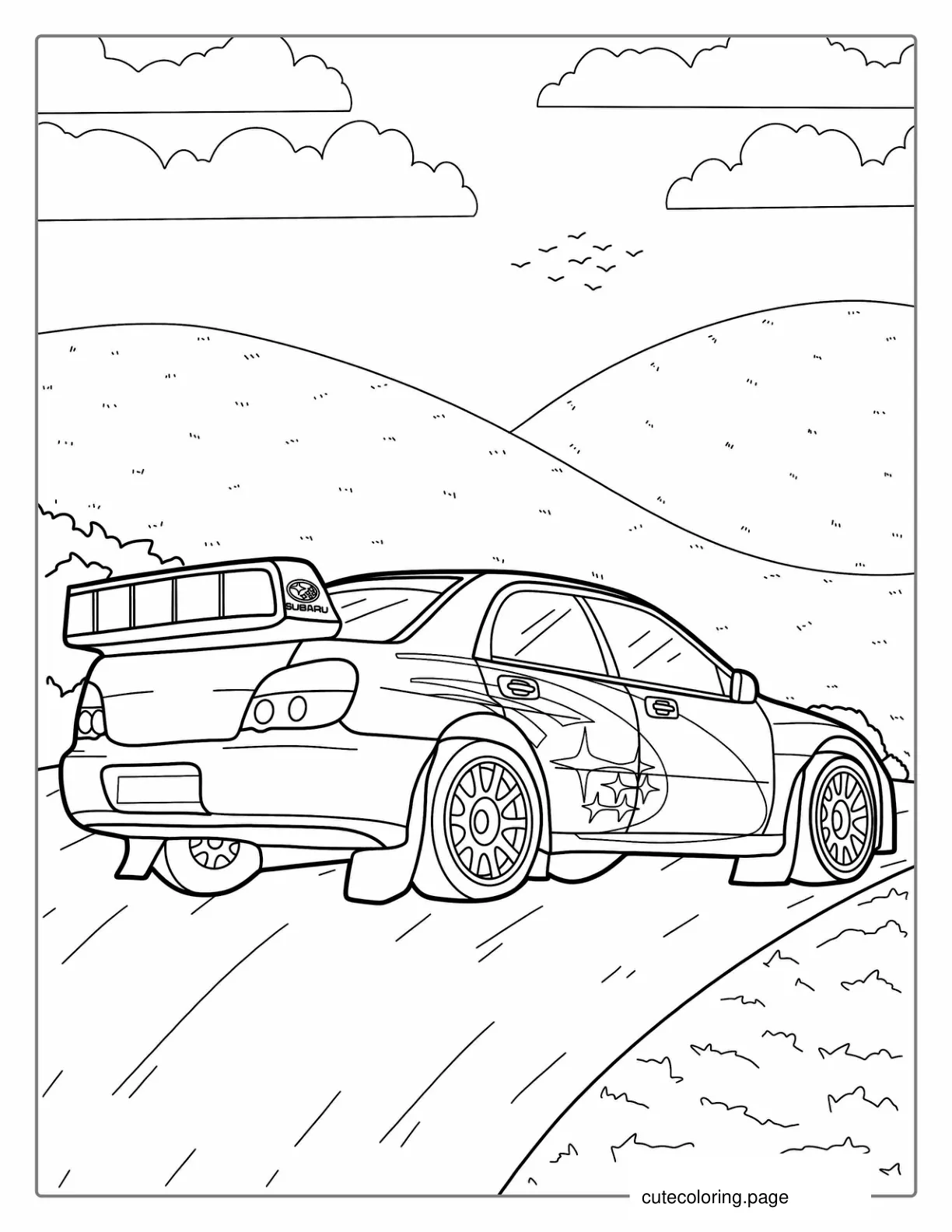 Subaru WRX Car Coloring Page coloring page