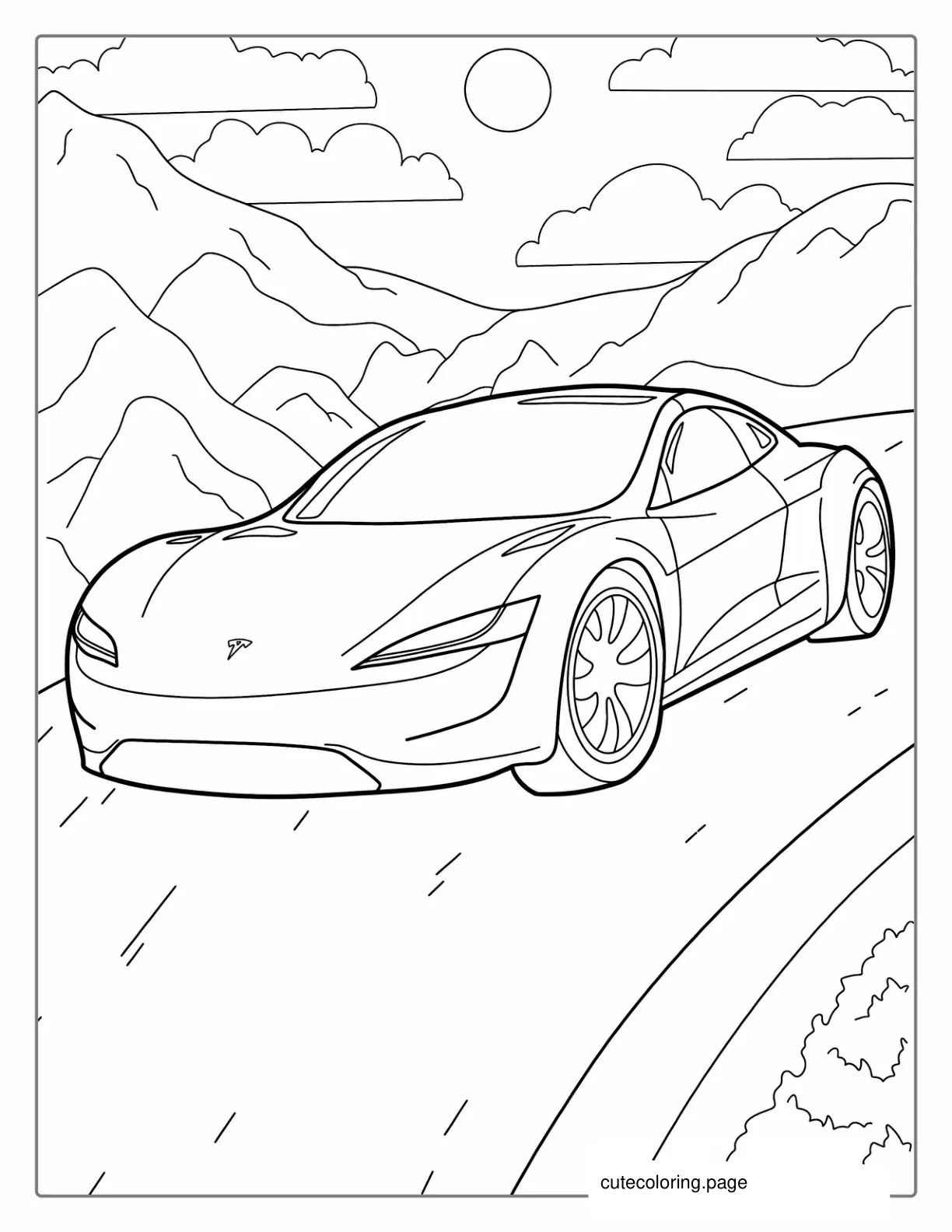 Tesla Model S Coloring Page coloring page