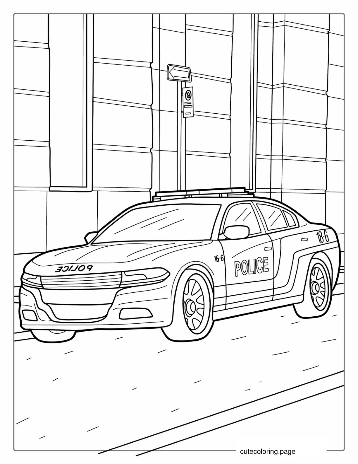 US Police Car Coloring Page coloring page