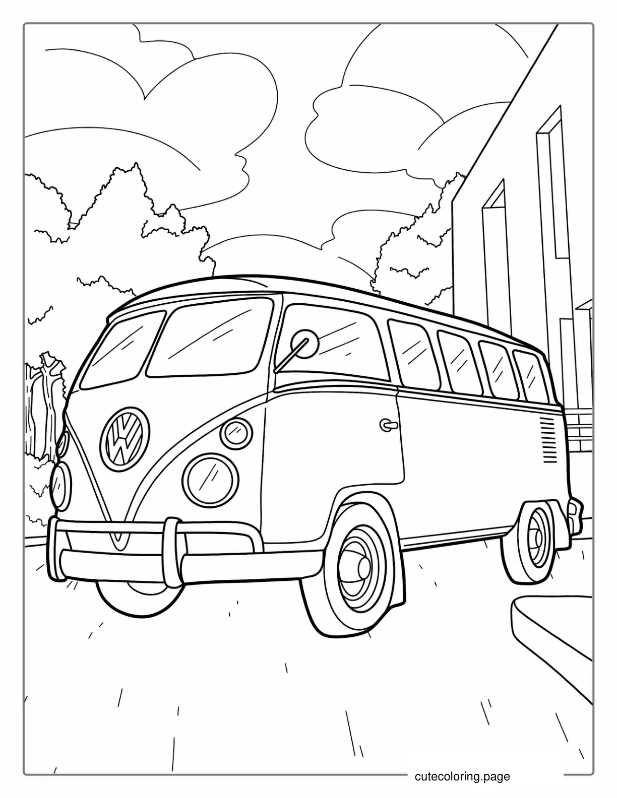 VW Kombie Car To Color coloring page