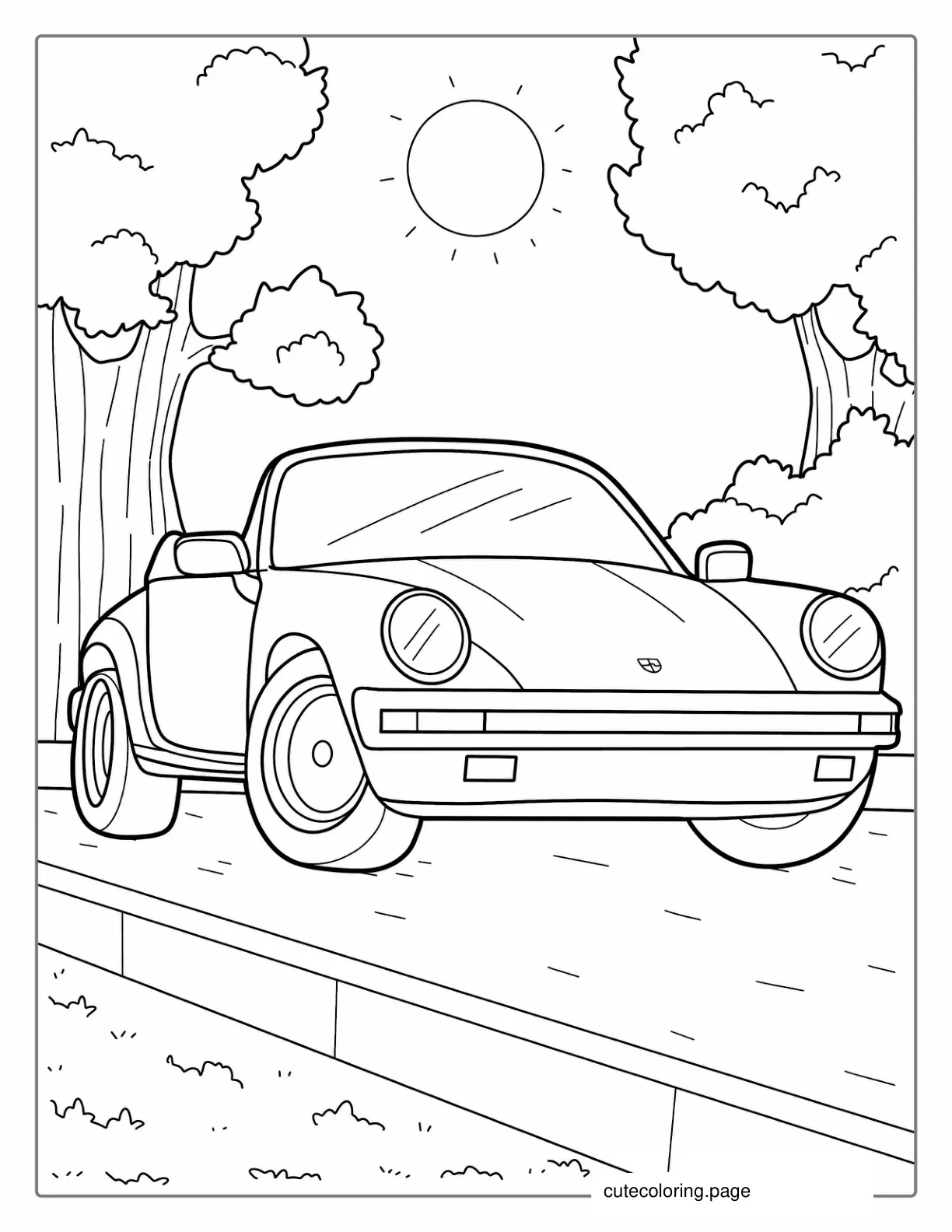 Vintage Porche Coloring Page coloring page