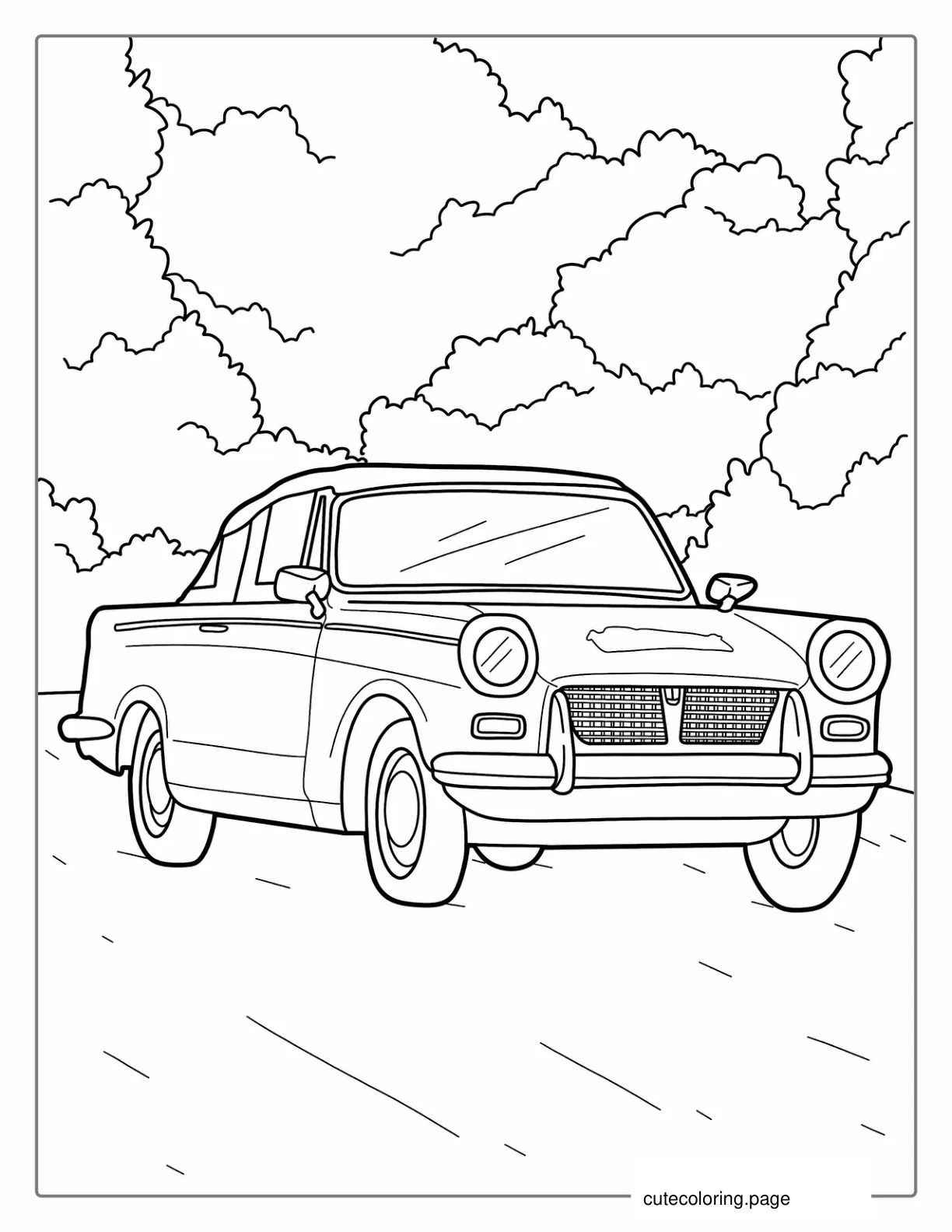 Vintage Sedan Car Coloring Page coloring page