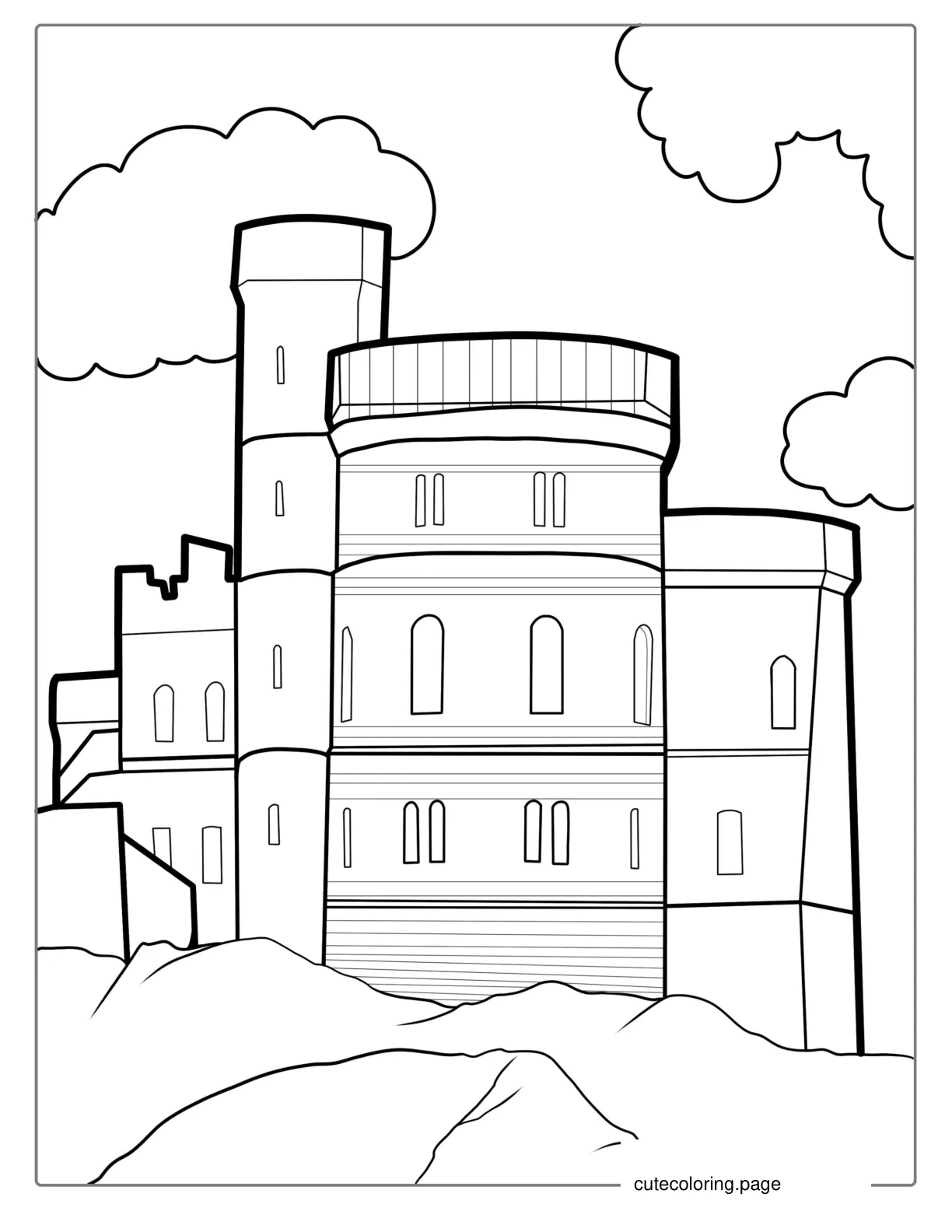 Circular Castle Coloring Page coloring page