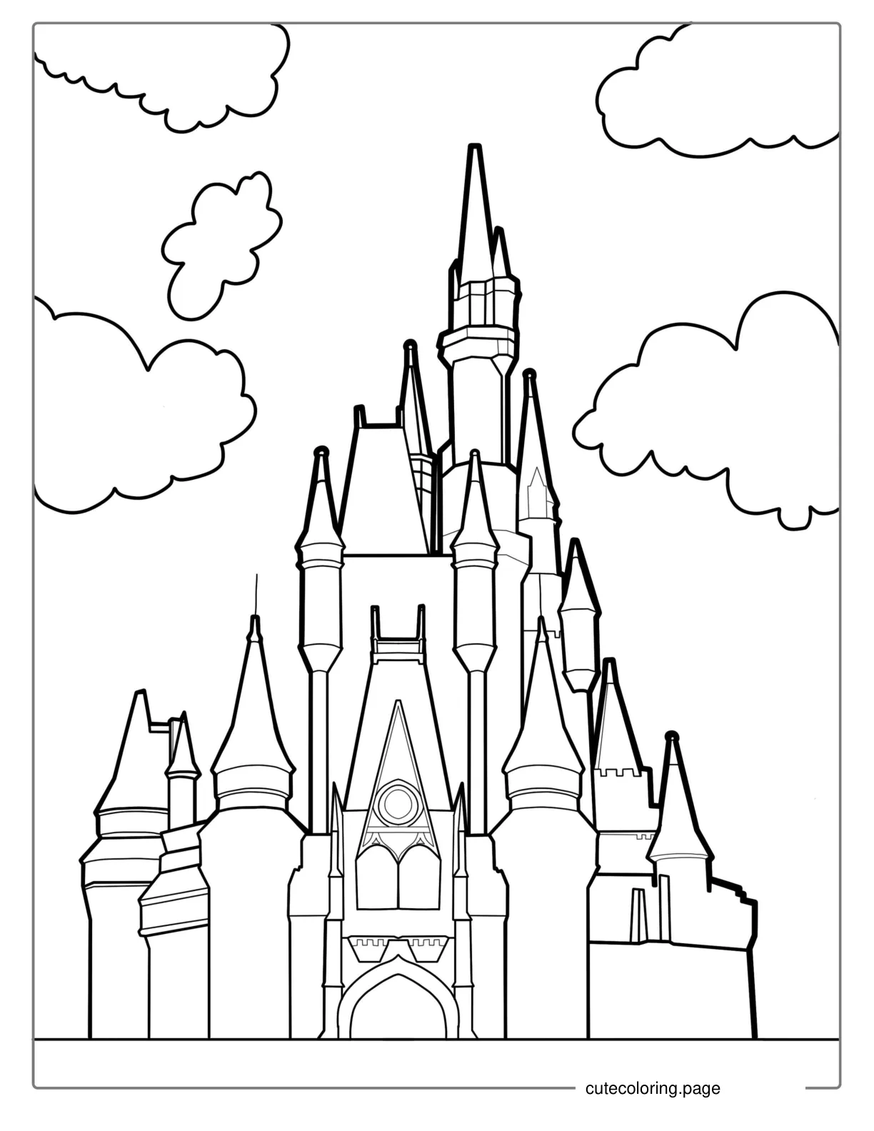 Disney Castle Coloring For Kids coloring page