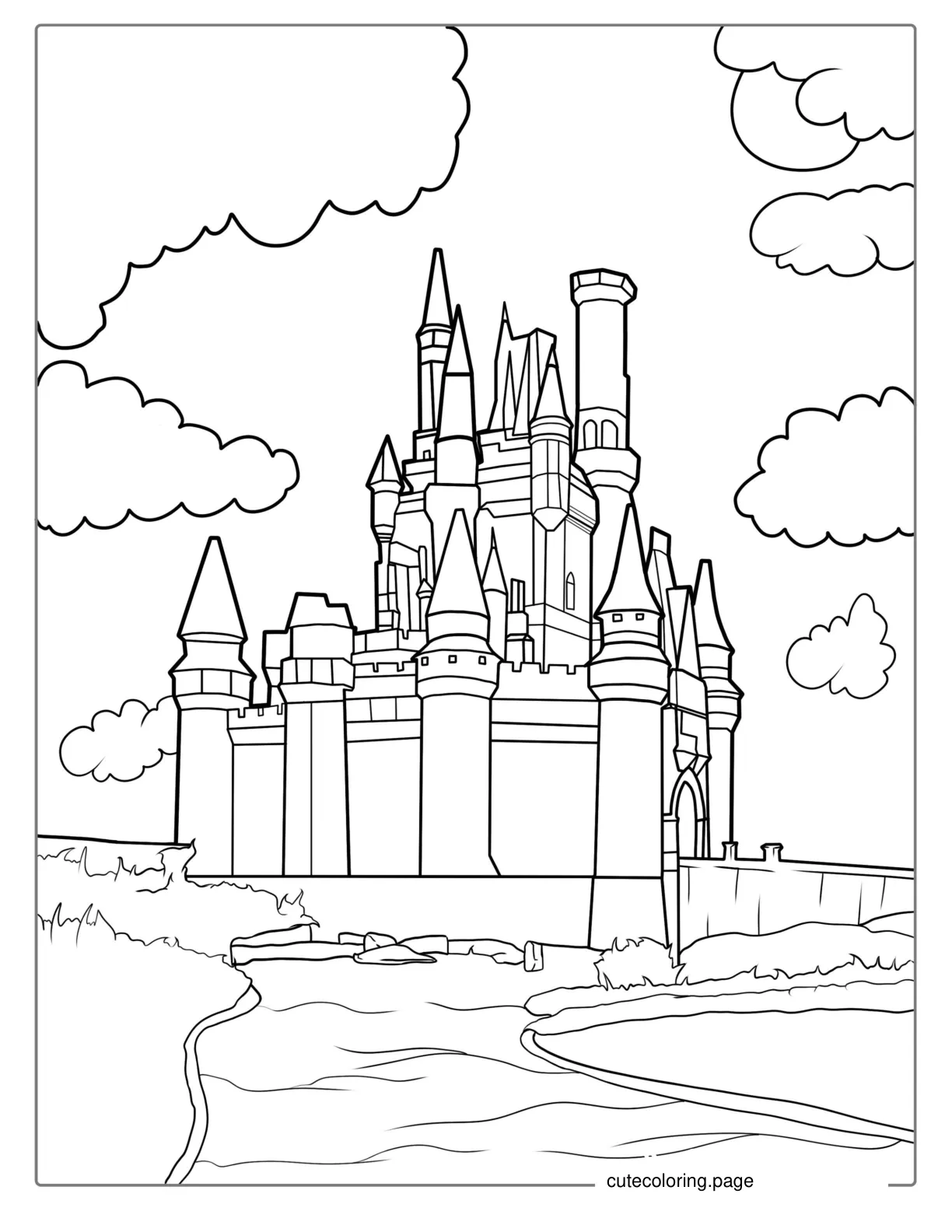 Disney World Castle Coloring Page coloring page