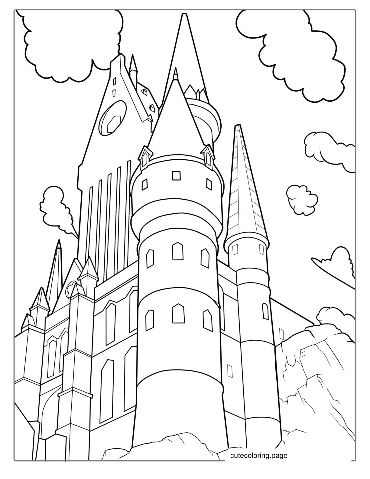 Harry Potter Hogwarts Castle To Color coloring page