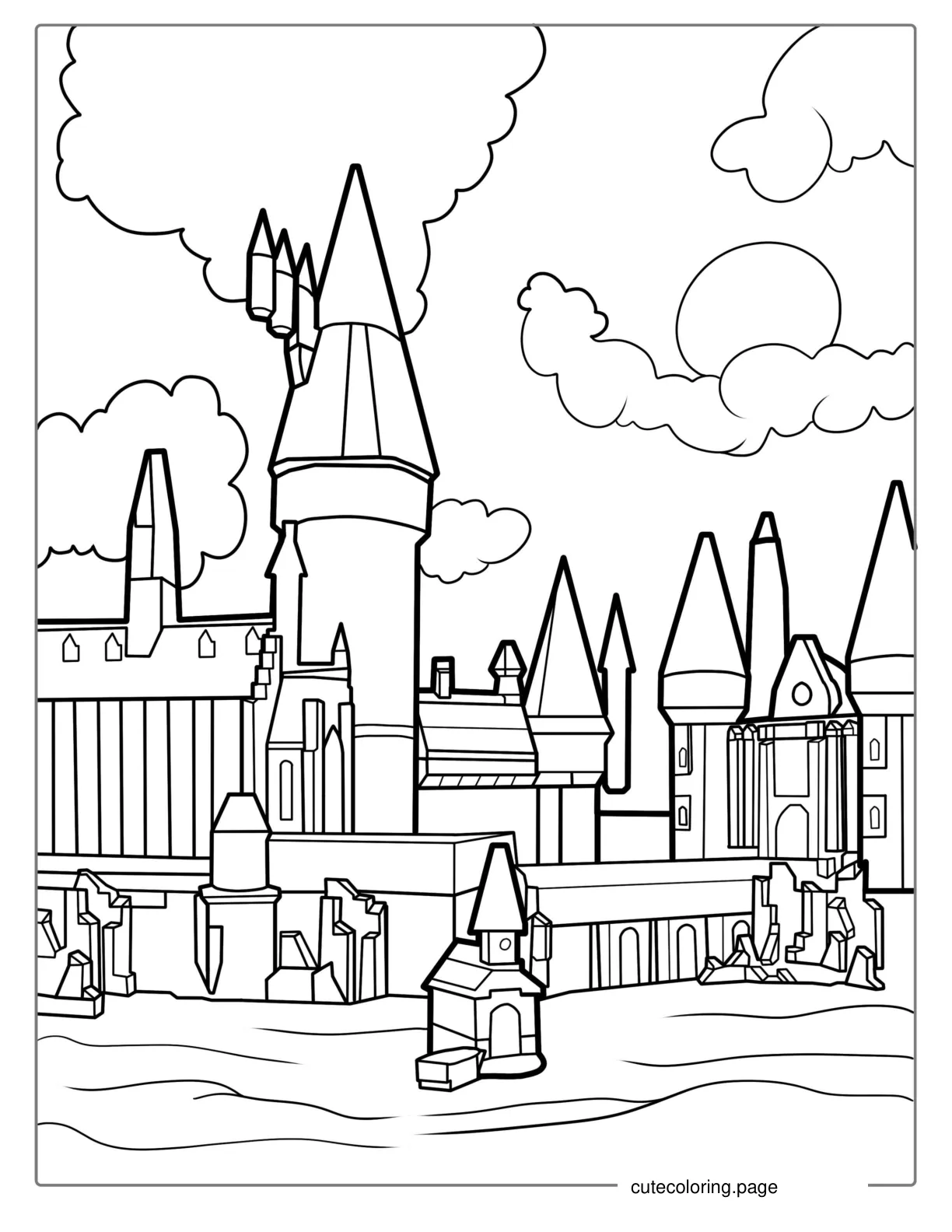 Hogwarts Castle Coloring Page coloring page