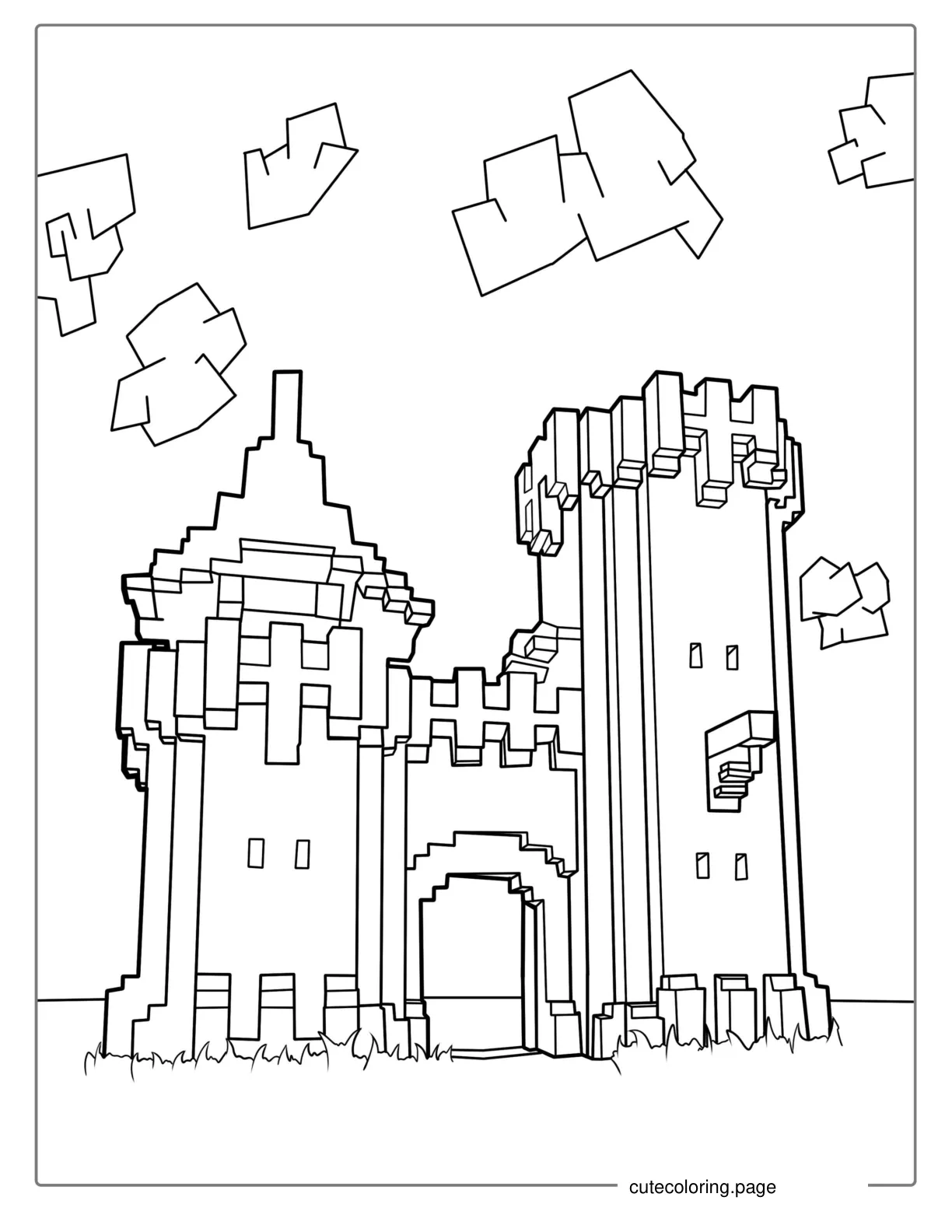 Minecraft Castle Coloring Sheet coloring page