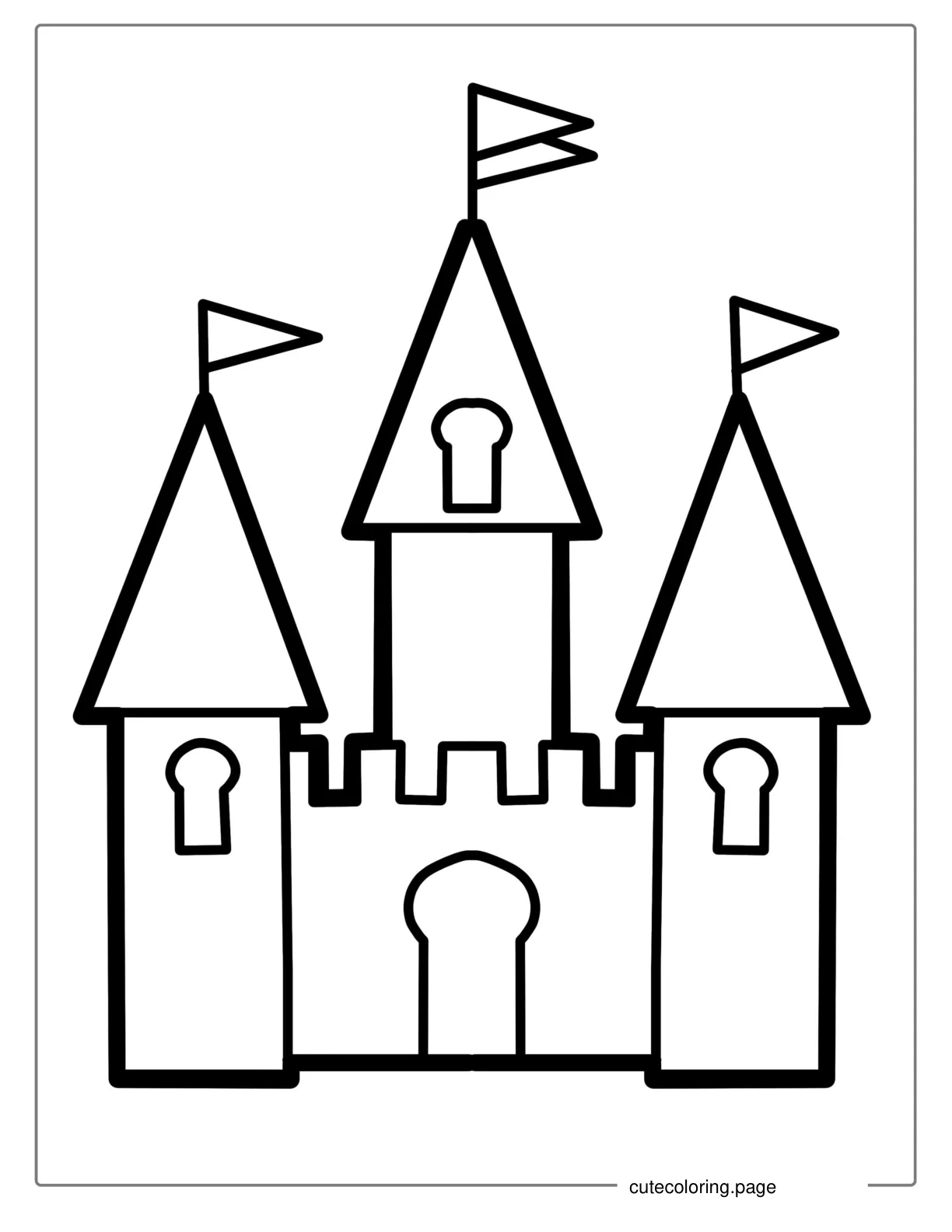 Outline Of Castle For Preschoolers coloring page