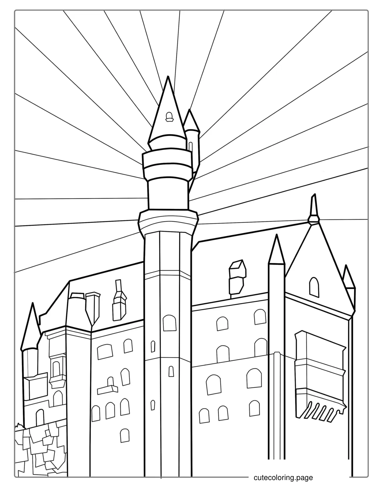 Scandinavian Castle With Tower coloring page