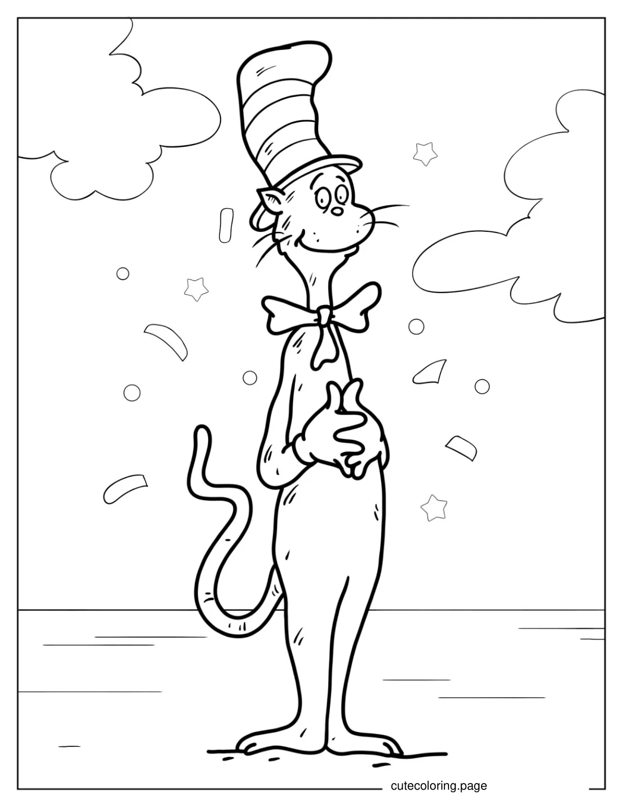 cat in the hat coloring page