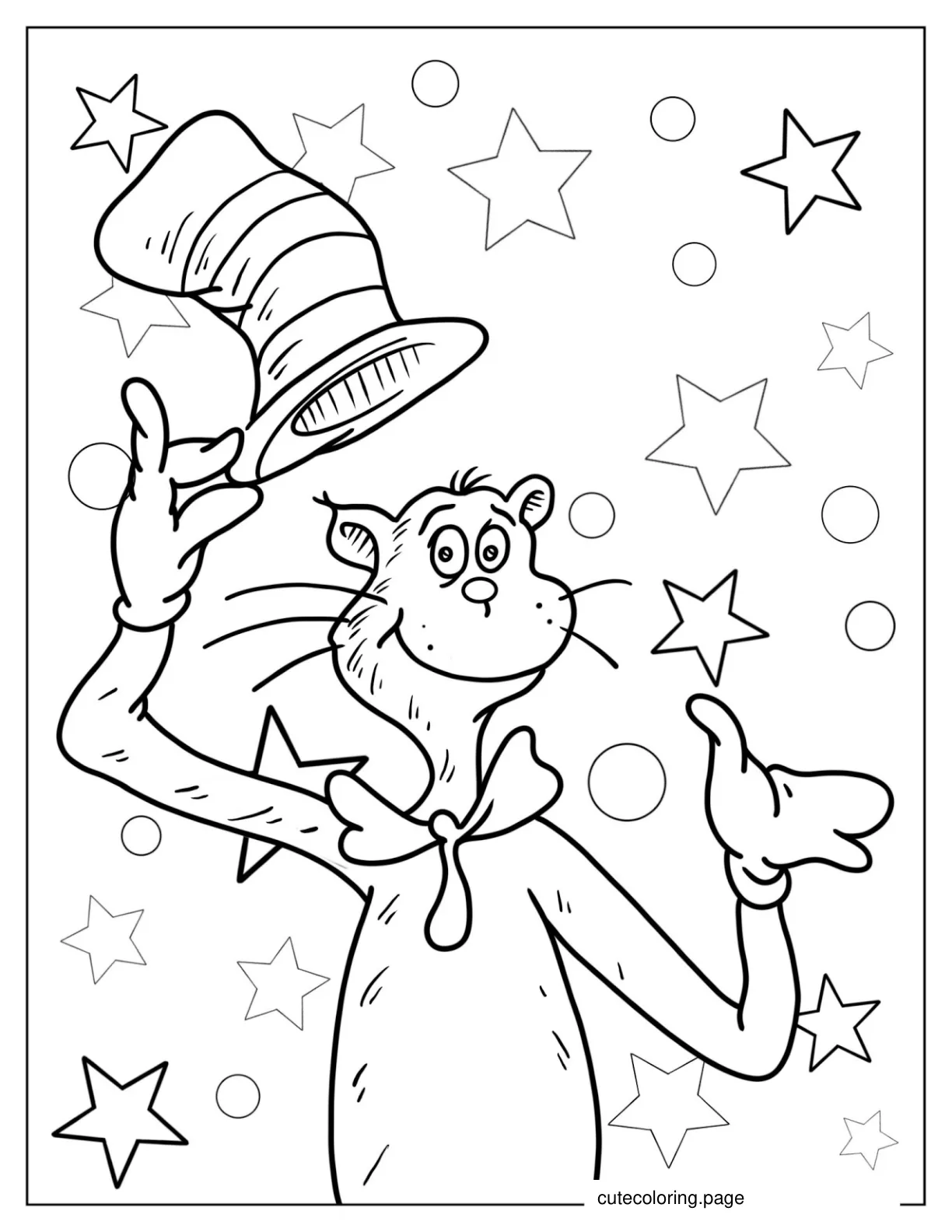 cat in the hat coloring page