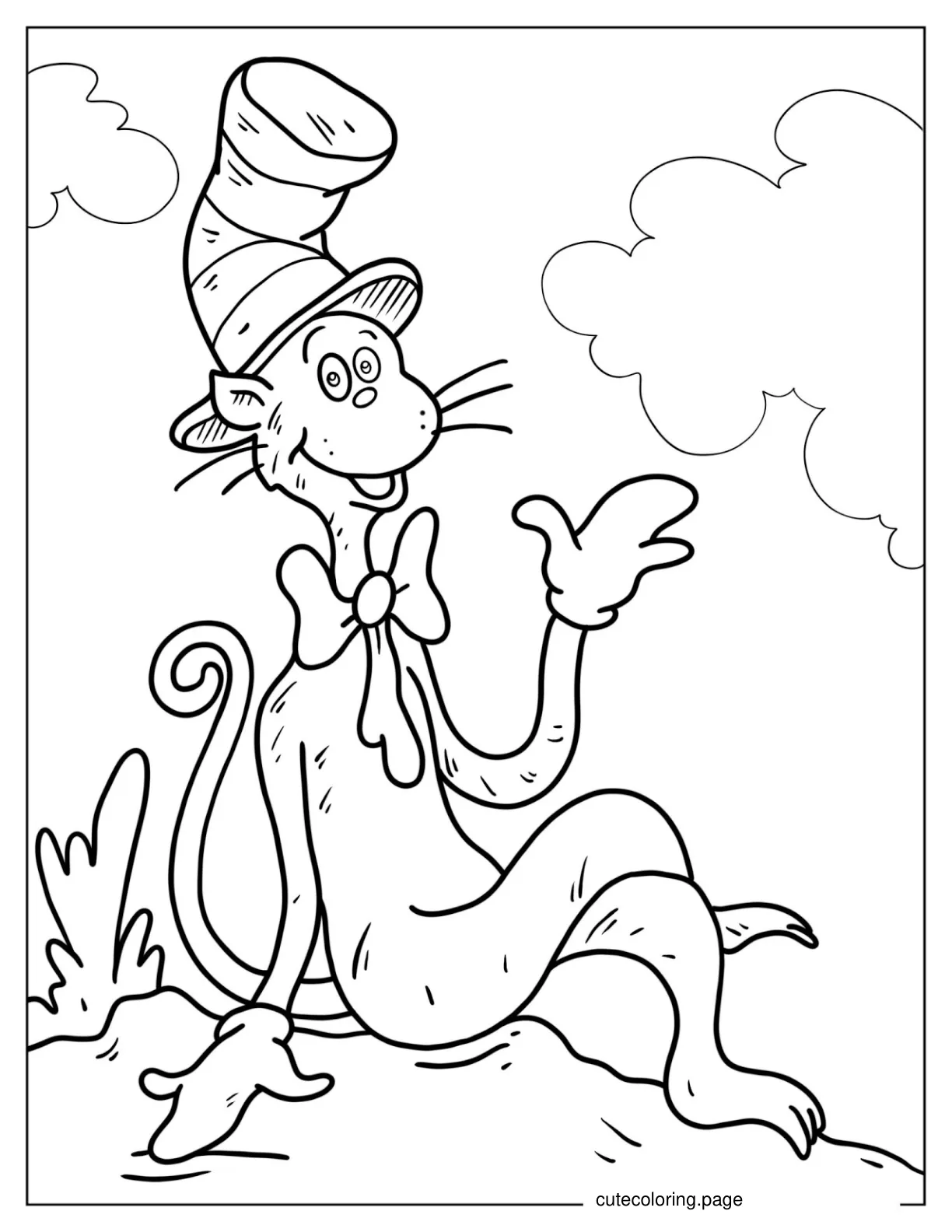 cat in the hat coloring page