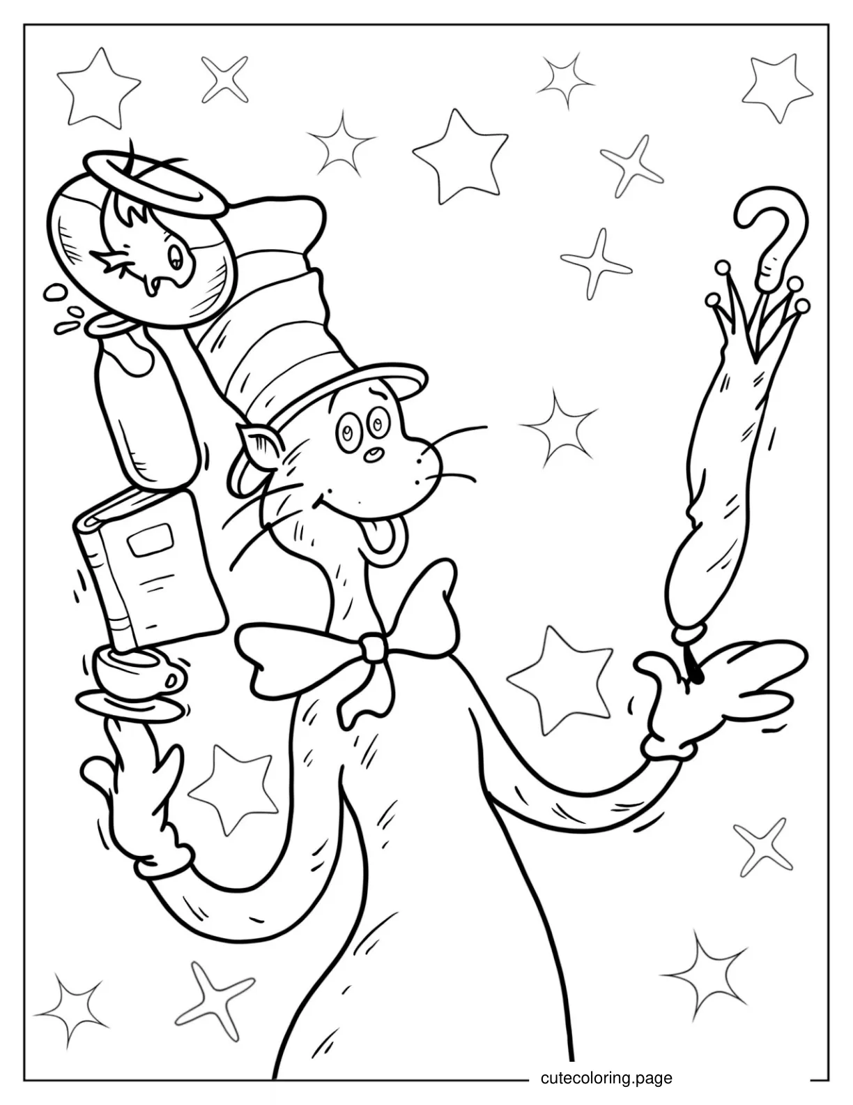 cat in the hat coloring page