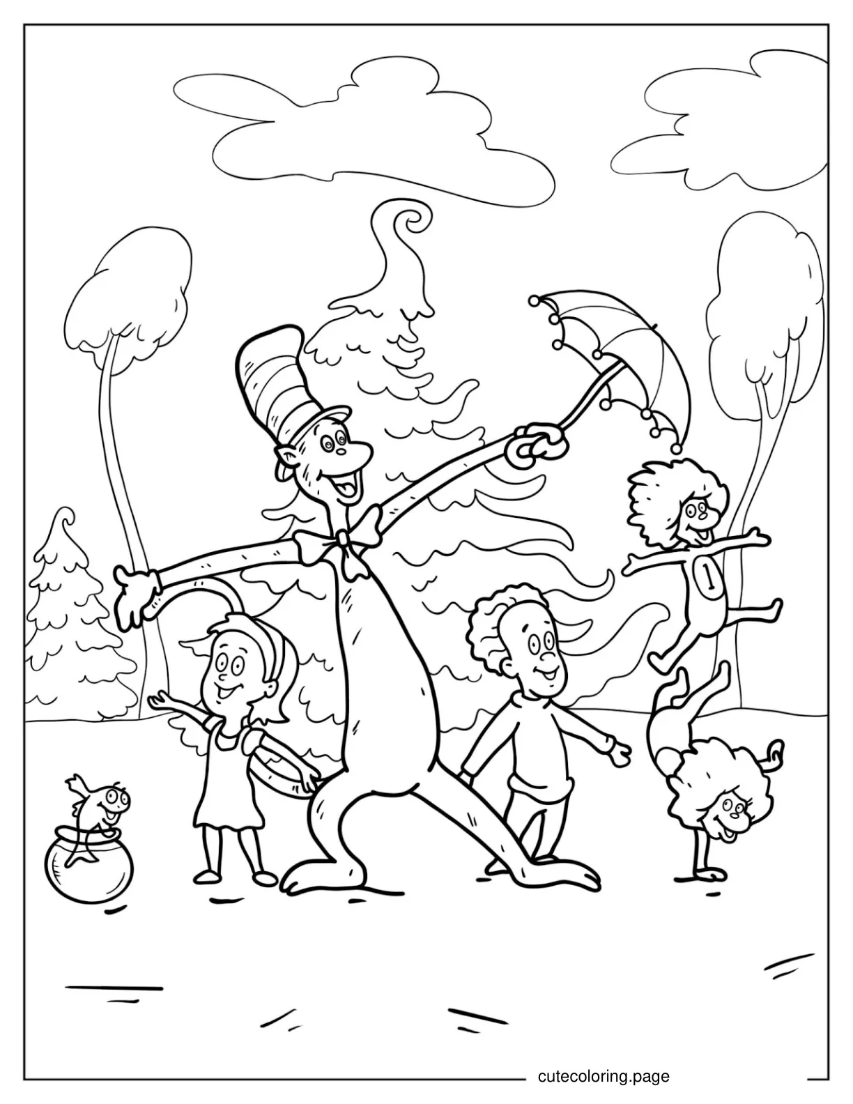 cat in the hat coloring page