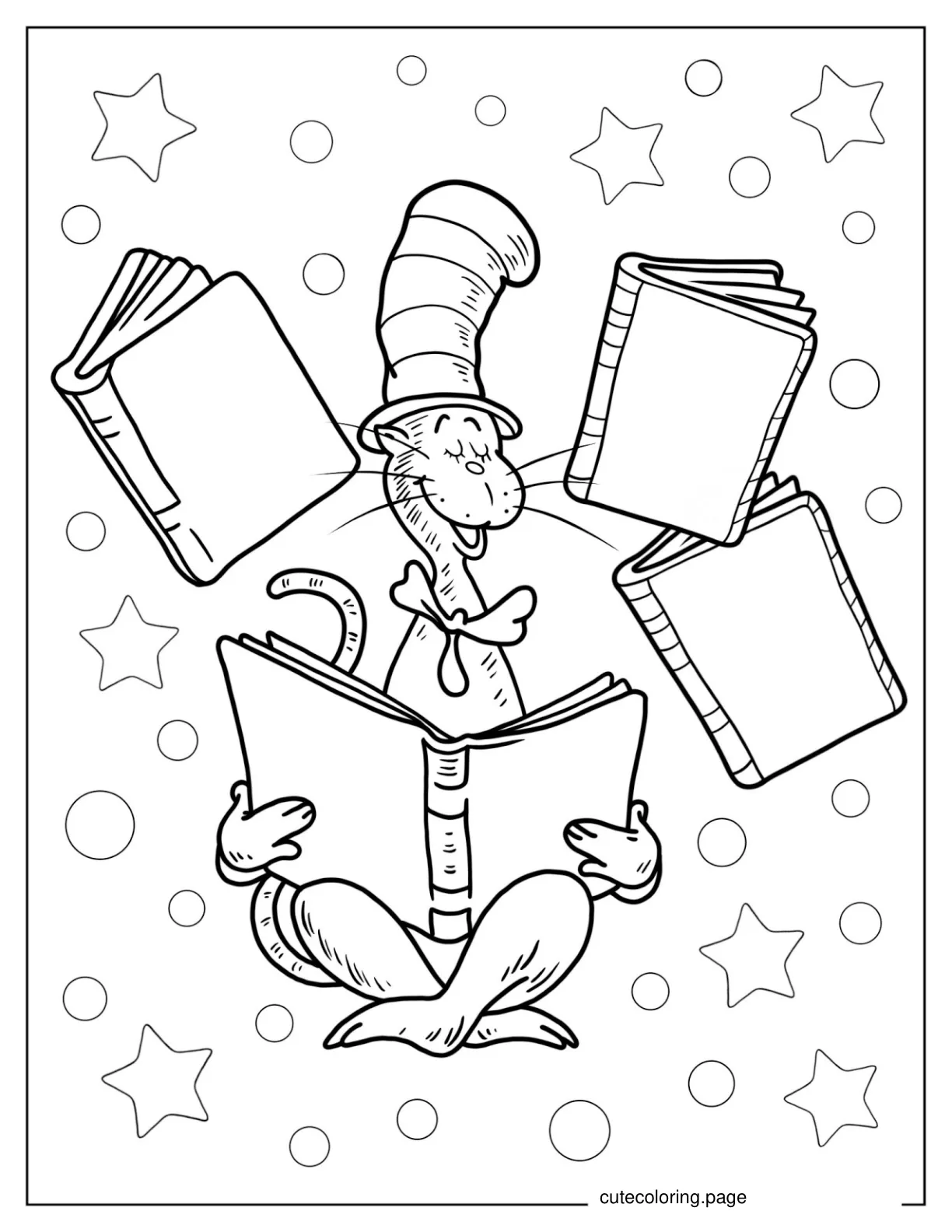 cat in the hat coloring page