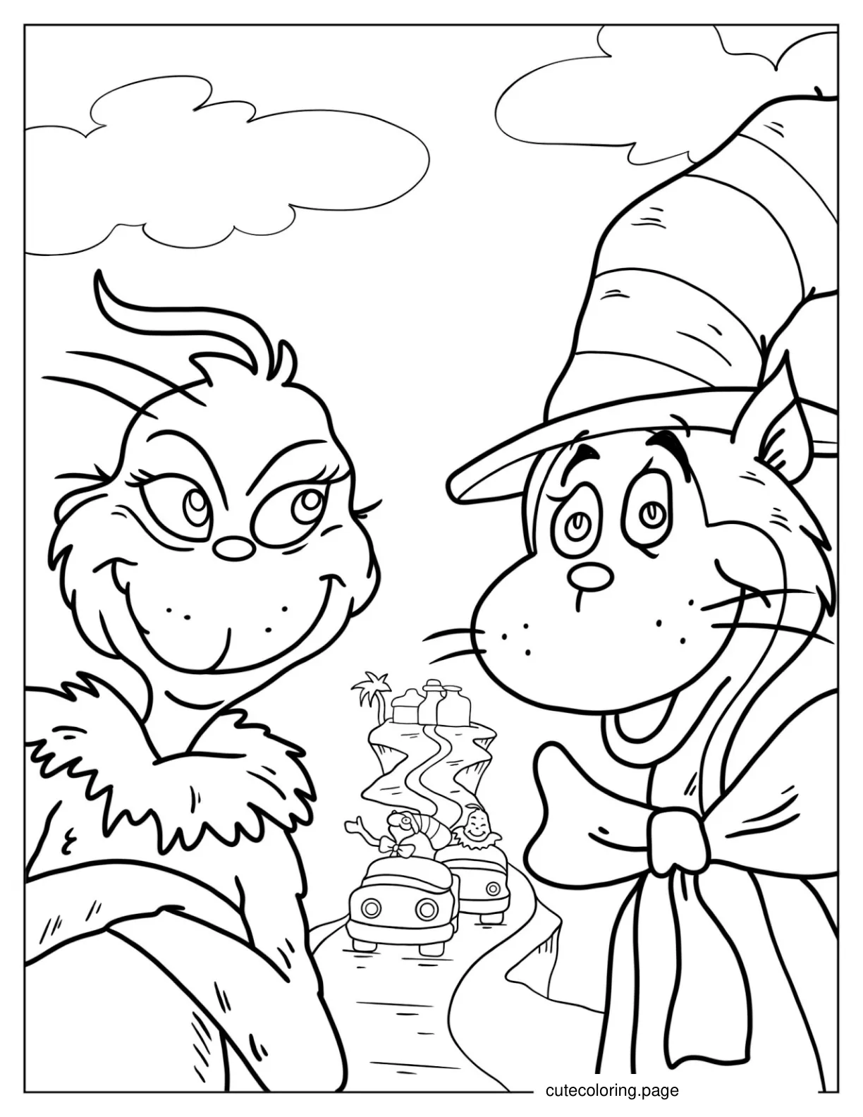 cat in the hat coloring page