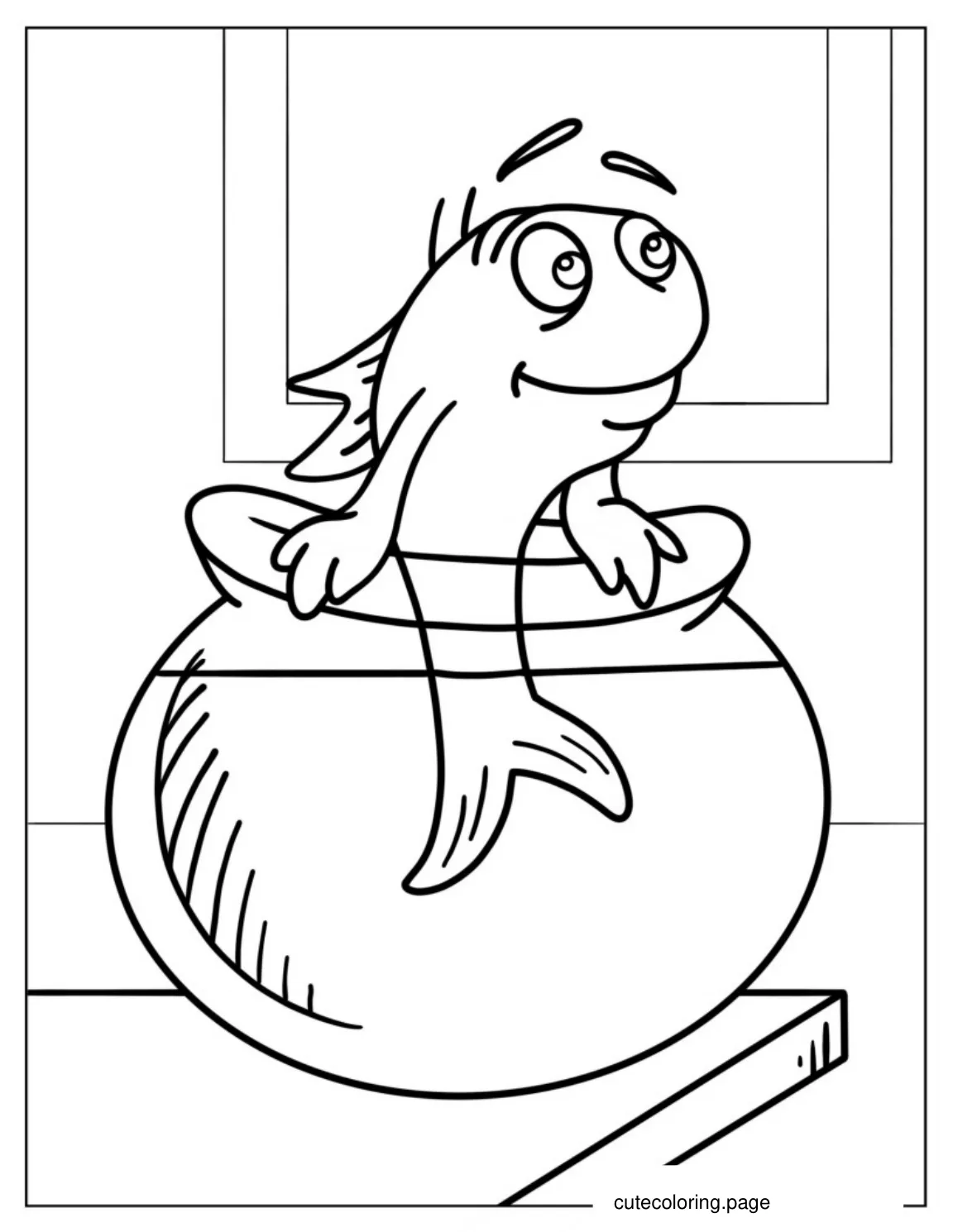 Cat In The Hat Fish Coloring Page coloring page