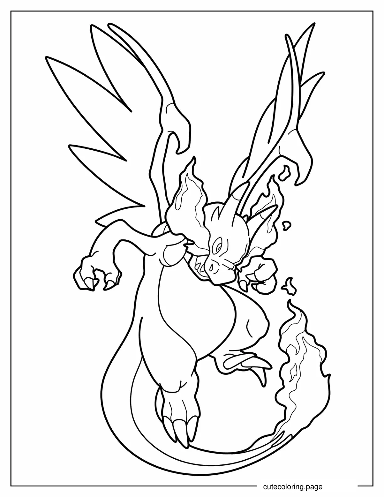 Angry Charizard Coloring In For Preschoolers coloring page