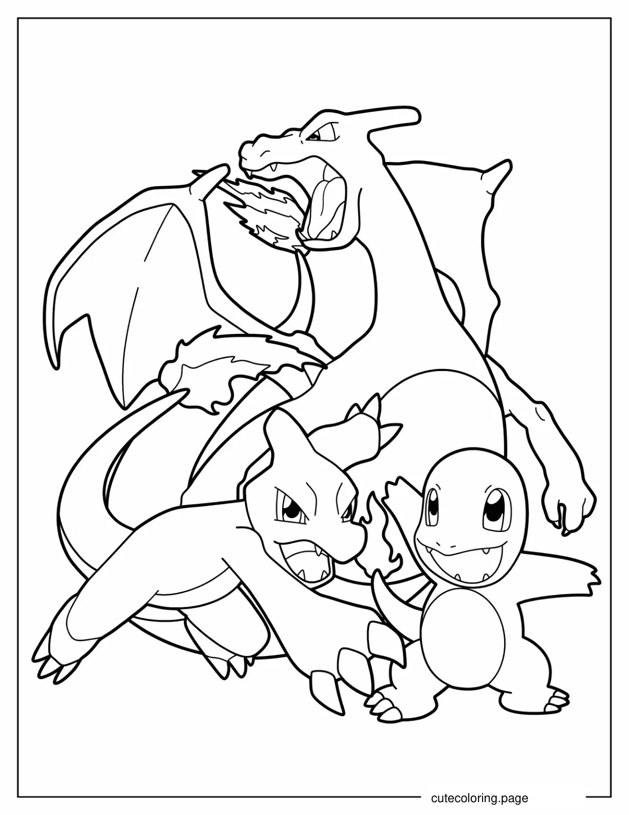 Charmander Charmeleon And Charizard Evolution Coloring In coloring page