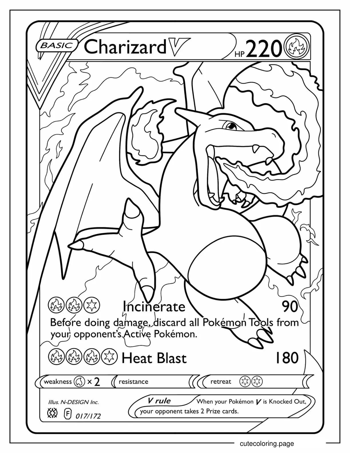 Coloring Page Of Charizard Pokemon Card 1 coloring page