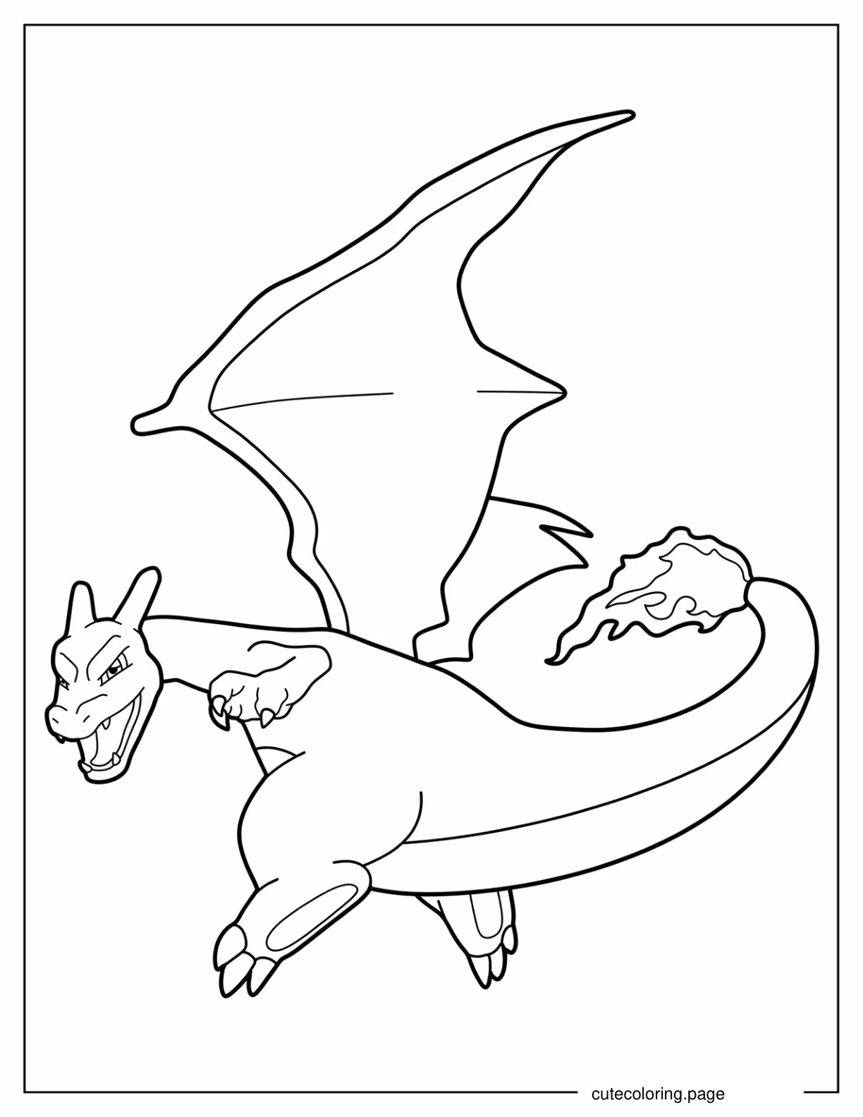 Easy Charizard Outline Coloring In For Kids1 coloring page