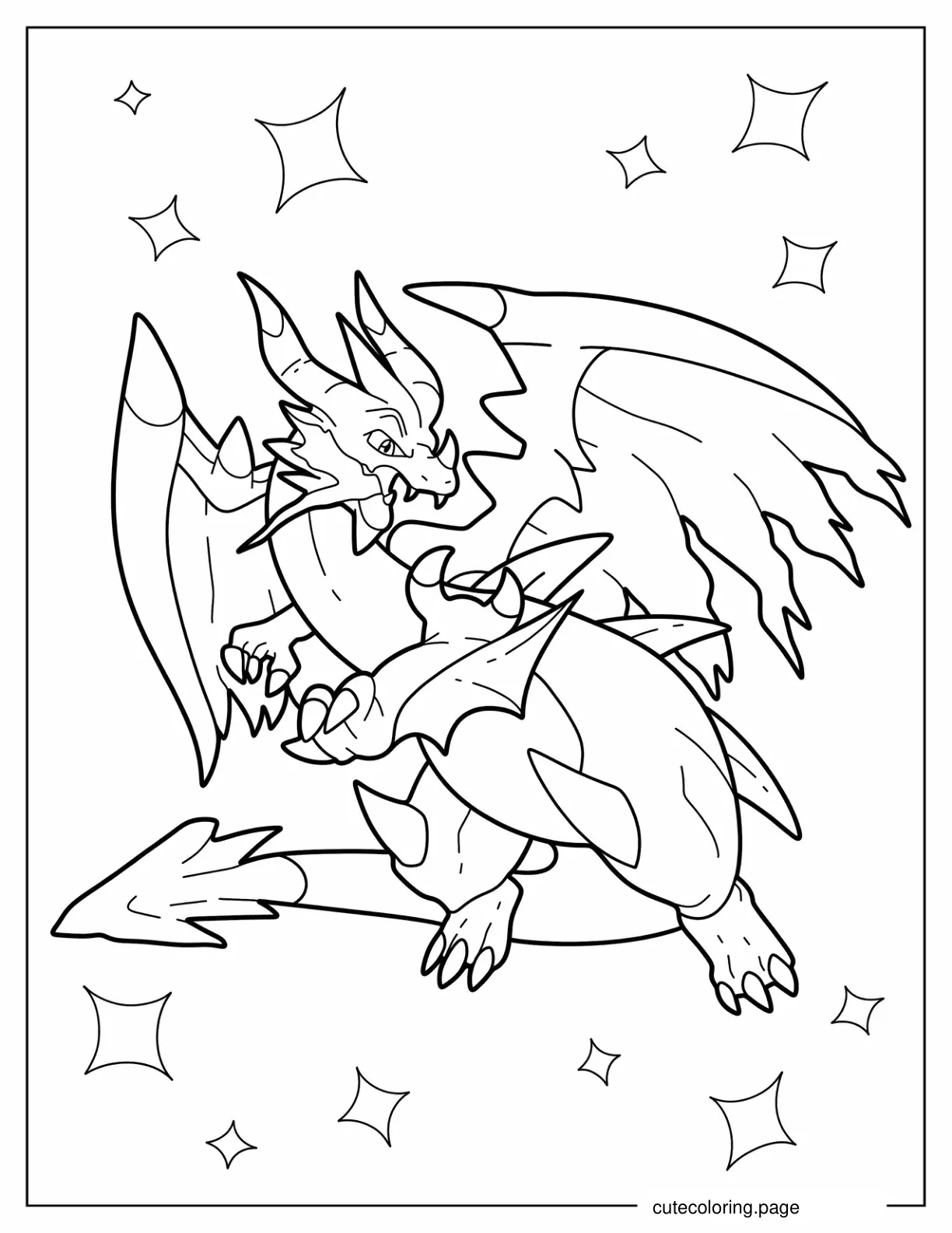 Mega Charizard X Coloring Page coloring page