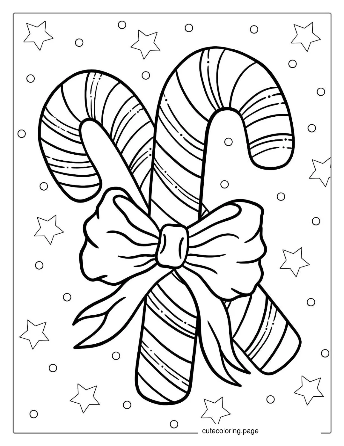 Candy Canes With Bow Coloring Page coloring page