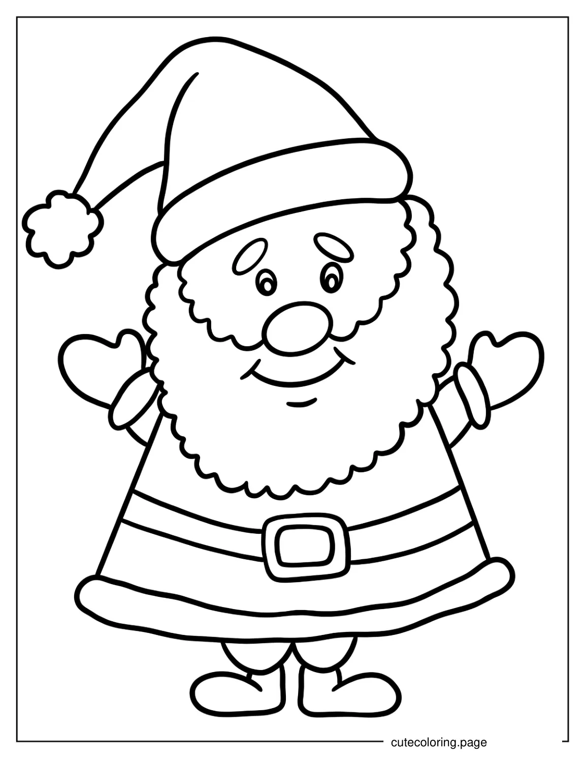 Chibi Santa Claus Coloring In For Kids coloring page