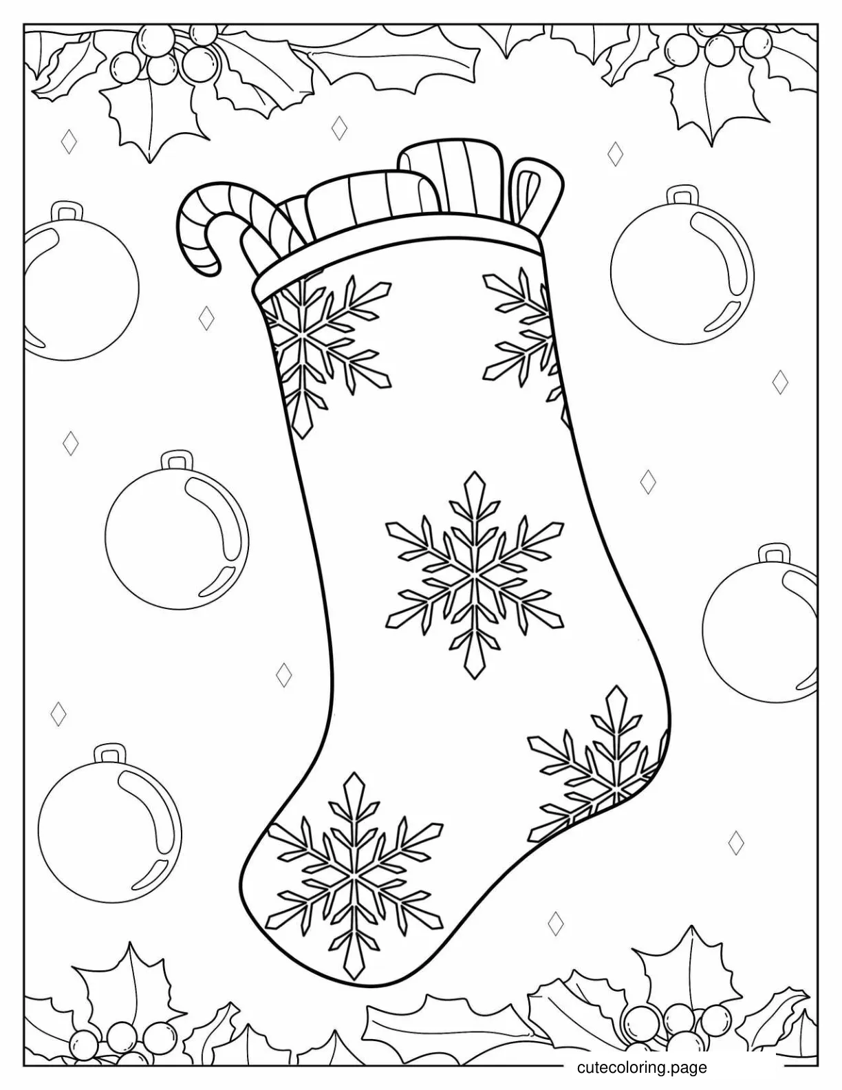 Christmas Stocking With Candy Canes Coloring In coloring page