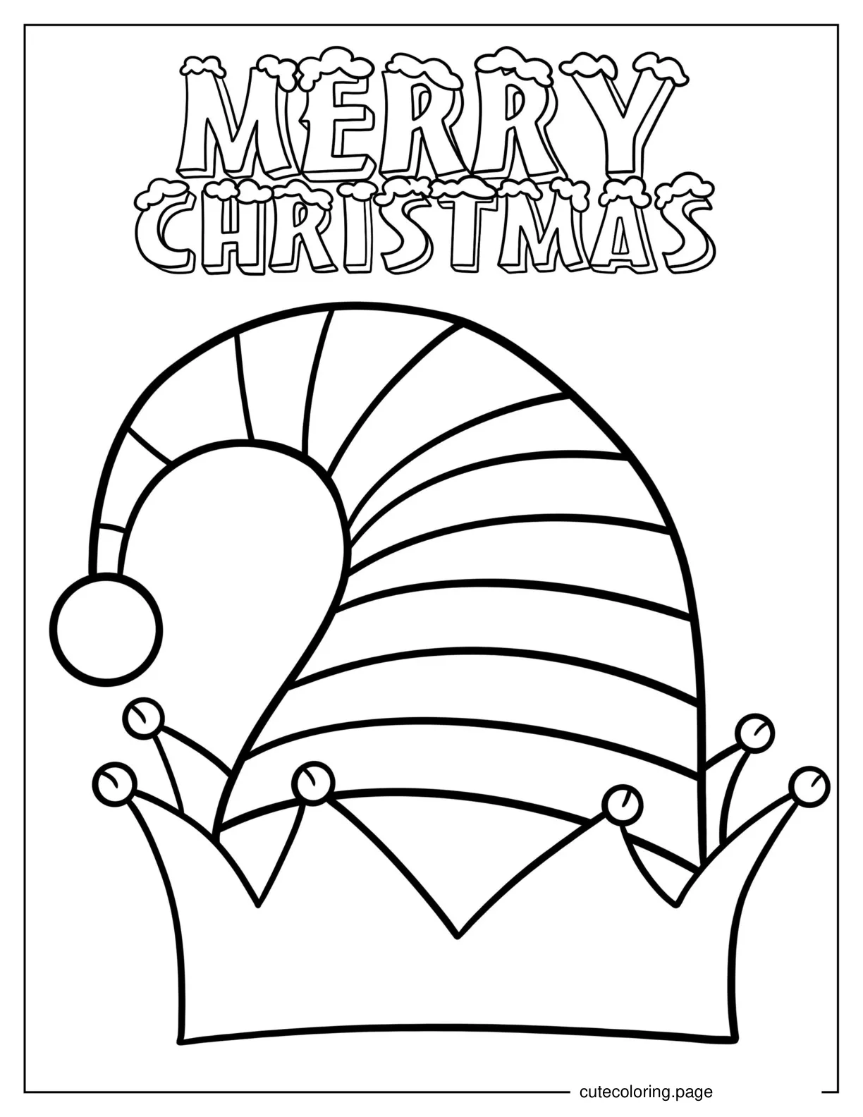Coloring Page Of Elf Hat coloring page