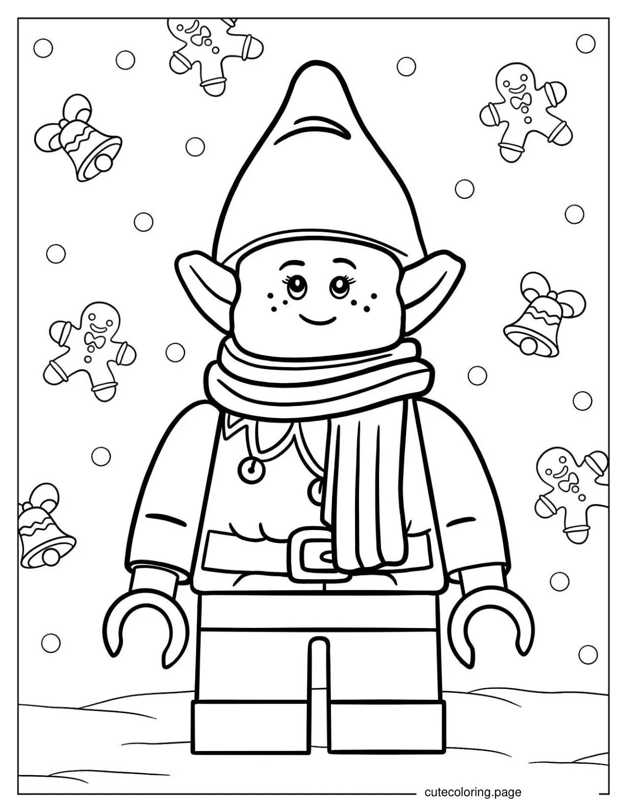 Coloring Page Of Lego Christmas Elf coloring page