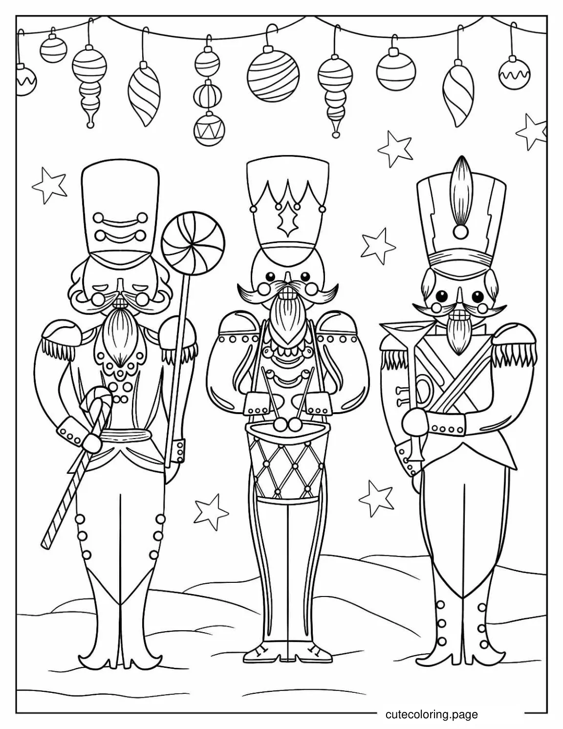Detailed Christmas Nutcrackers Coloring Page coloring page