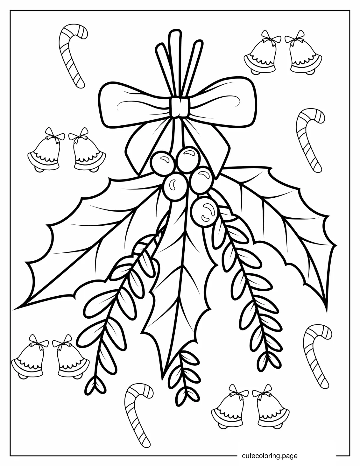 Detailed Mistletoe Coloring In coloring page