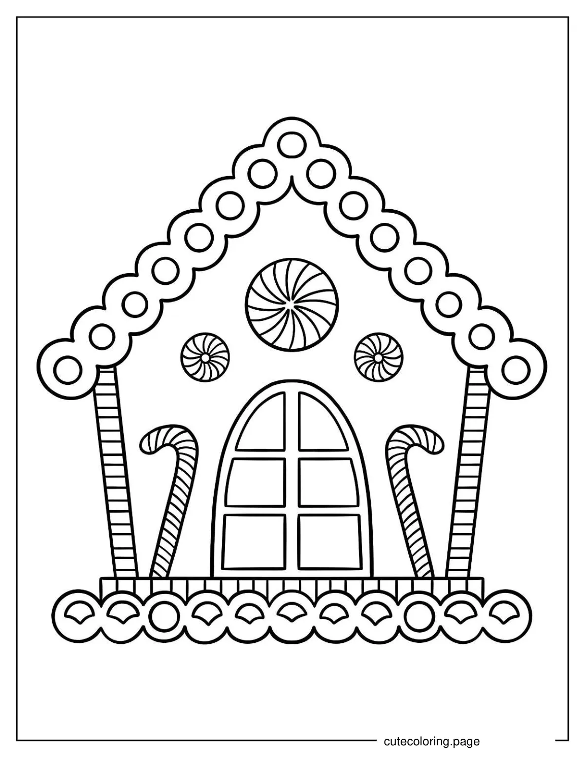 Easy Gingerbread House Coloring In For Preschoolers coloring page