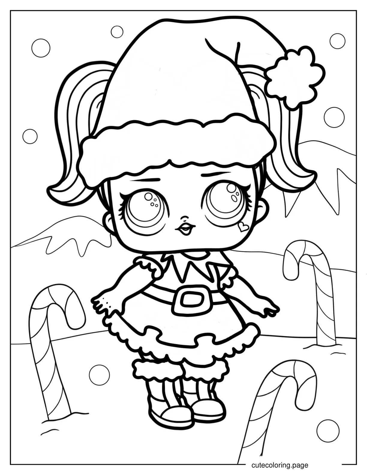 Kawaii Christmas Lol Surprise Doll coloring page