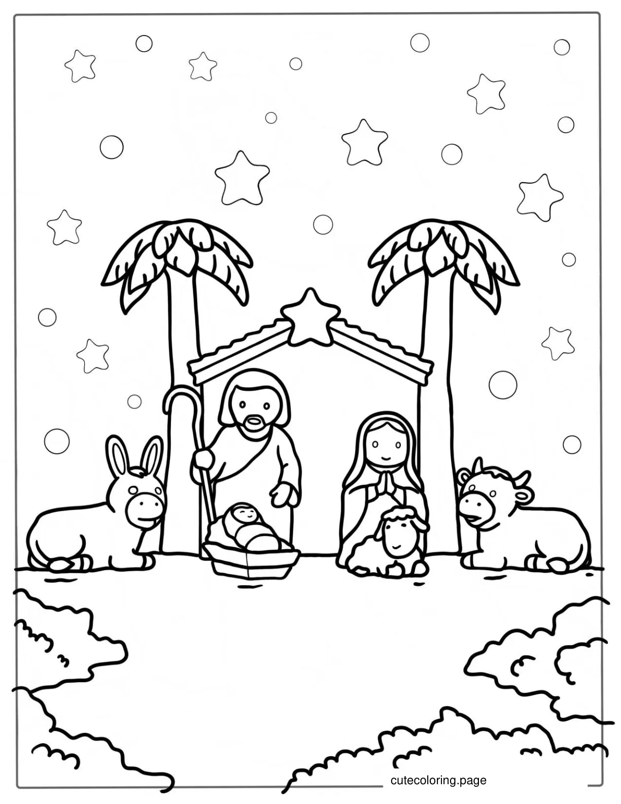 Nativity Coloring Page For Preschoolers coloring page