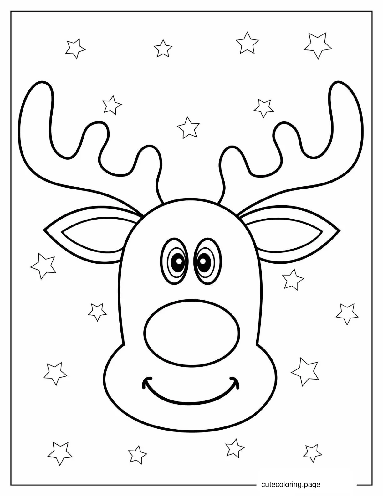 Outline Of Rudolph_s Face Coloring Sheet coloring page