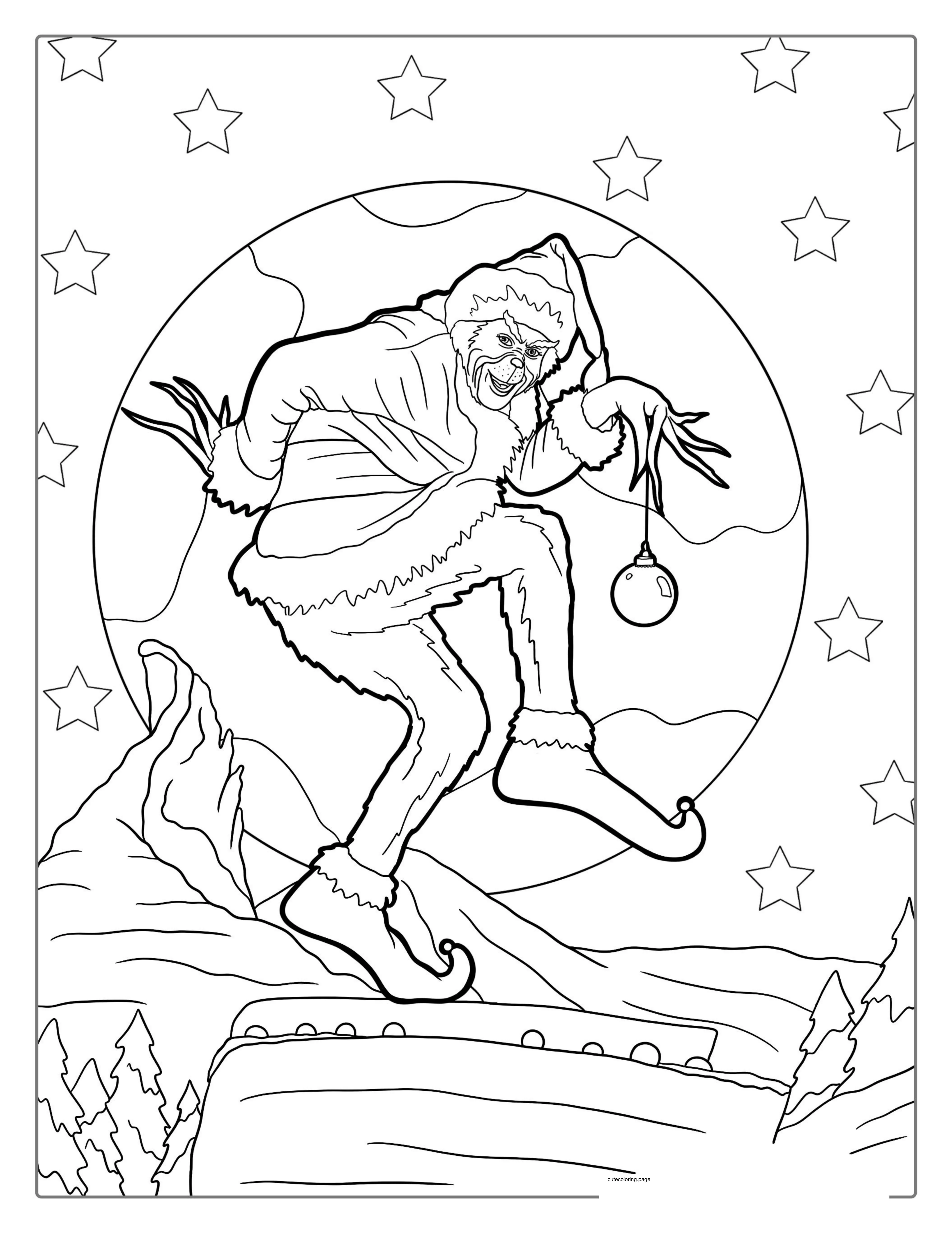 Realistic Grinch Coloring Page coloring page
