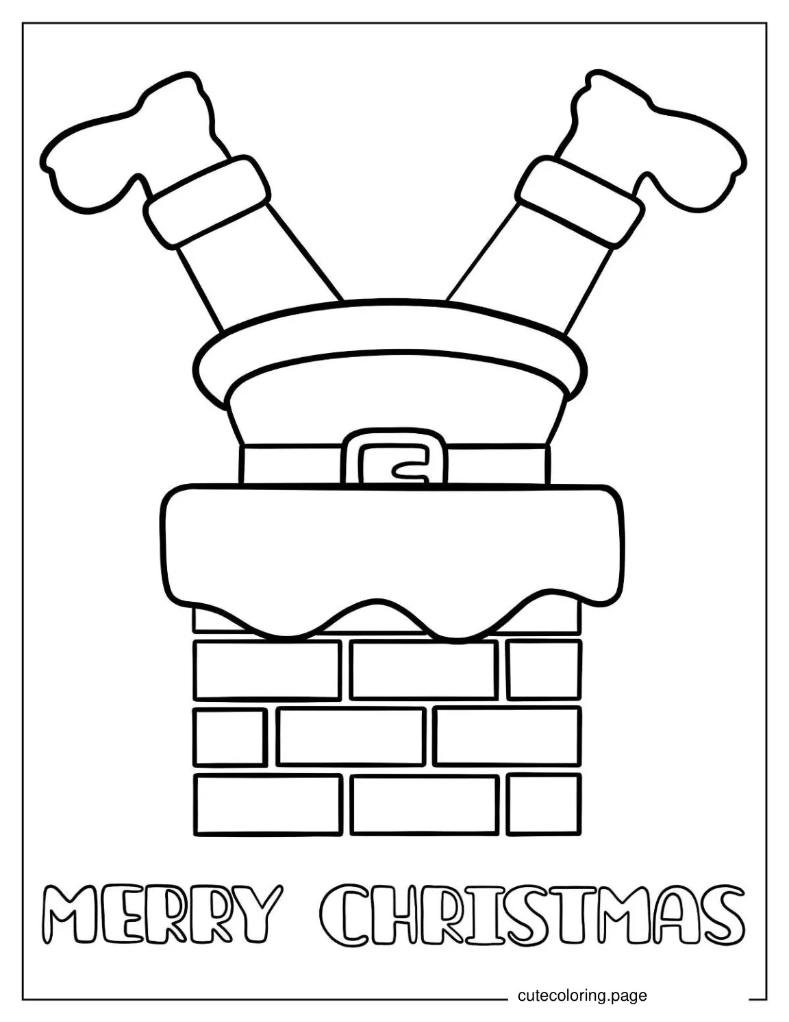 Santa Claus Stuck In Chimney coloring page