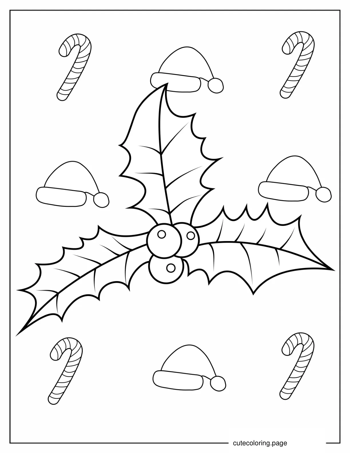 Simple Mistletoe Coloring Sheet coloring page