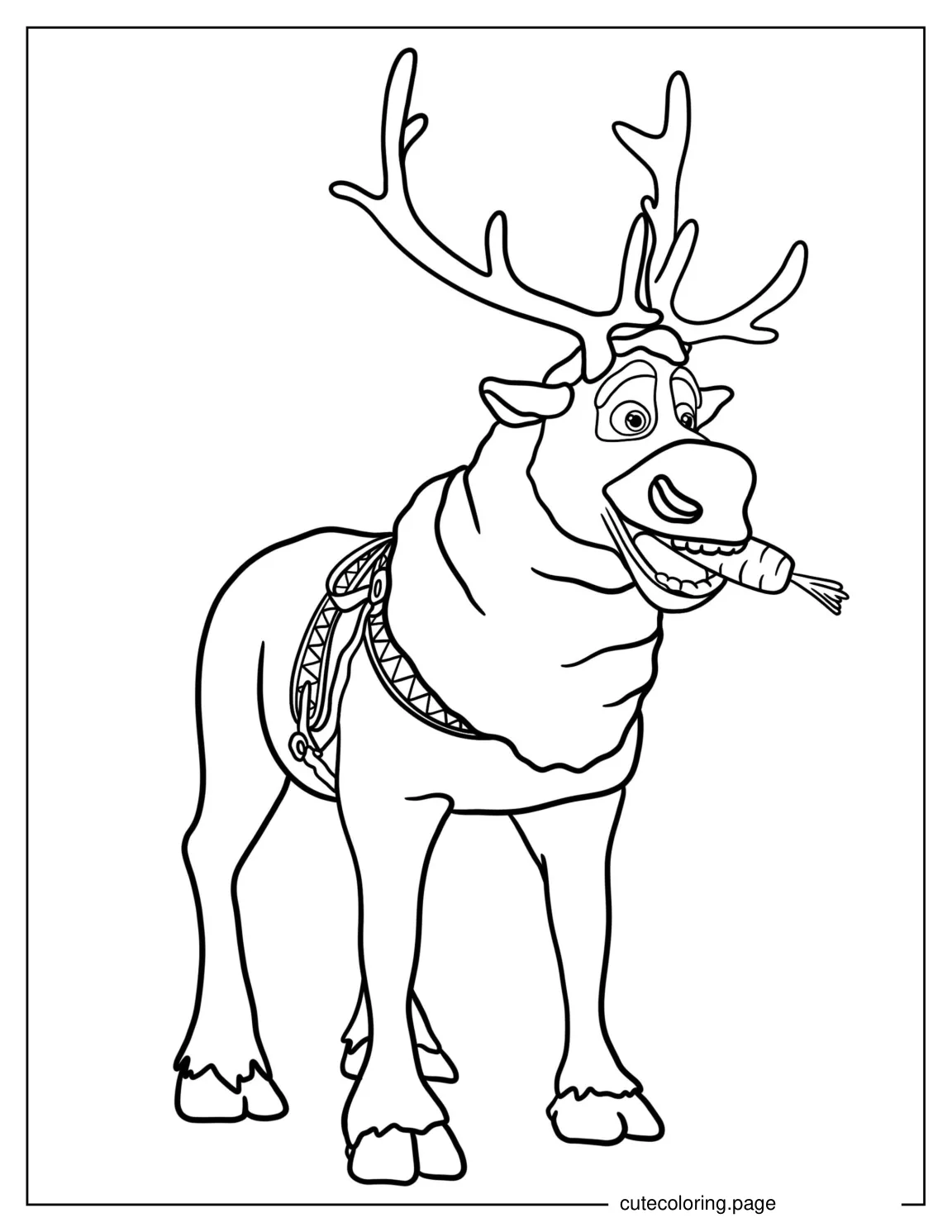 Sven The Reindeer From Frozen Coloring In coloring page