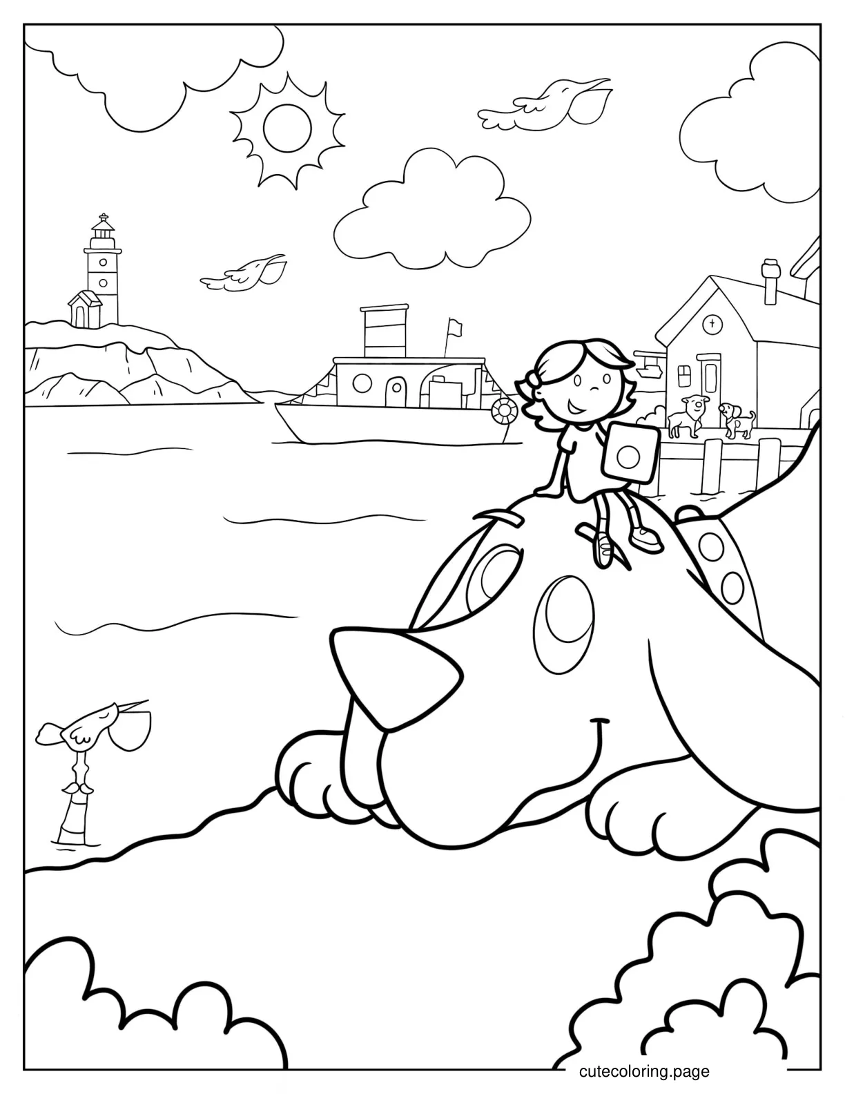 Clifford And Elizabeth By The Sea coloring page