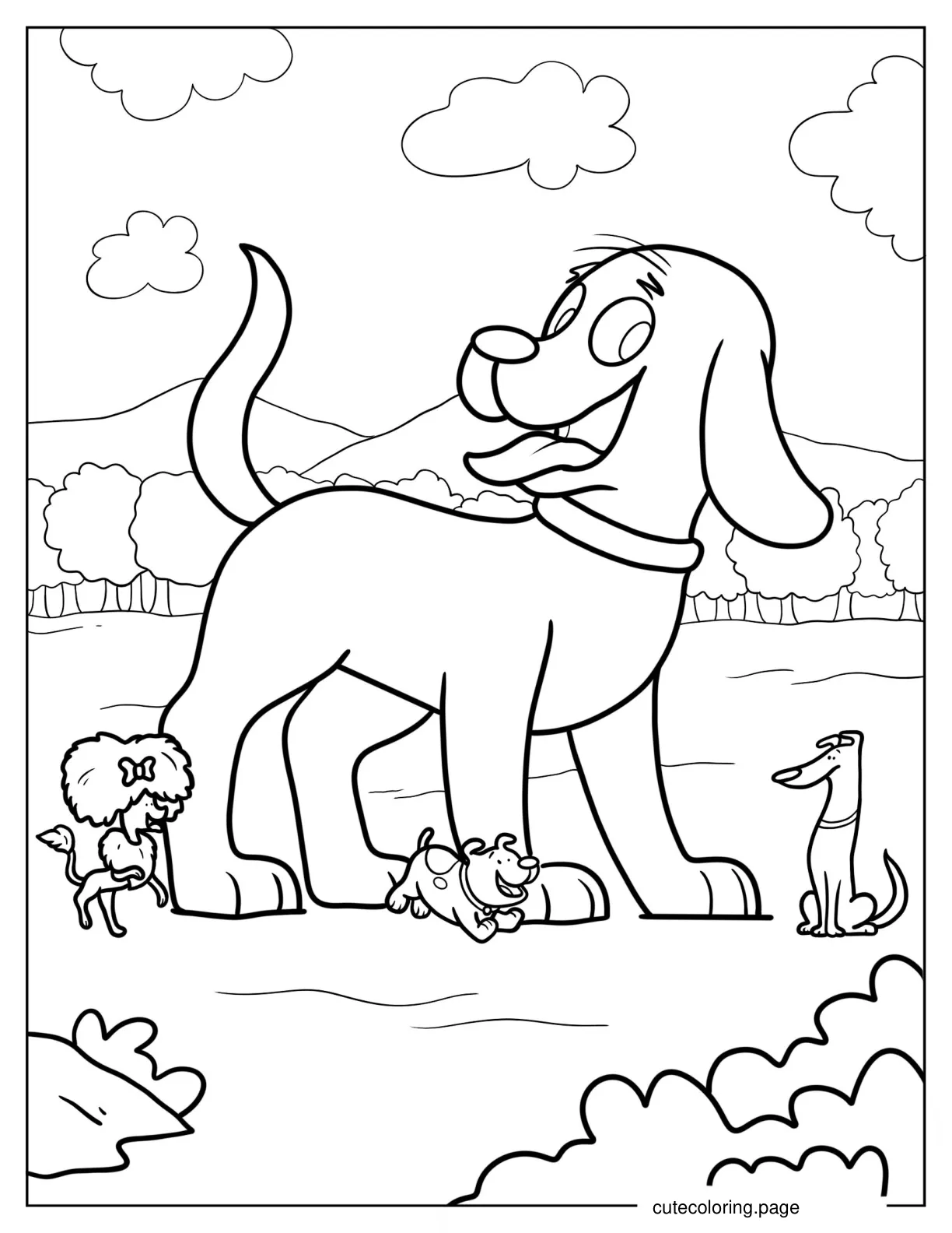 Coloring Sheet Of Clifford Cleo T Bone And Mac For Preschoolers coloring page