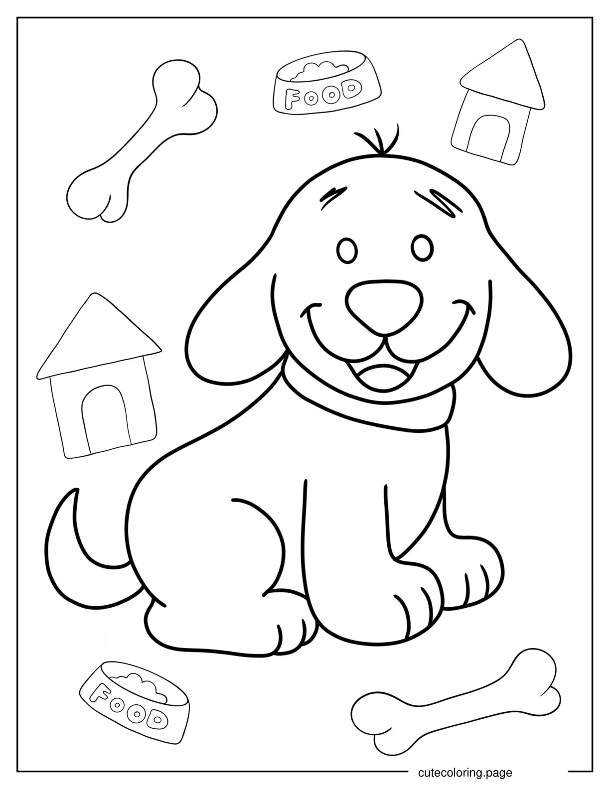 Cute Clifford Sitting coloring page