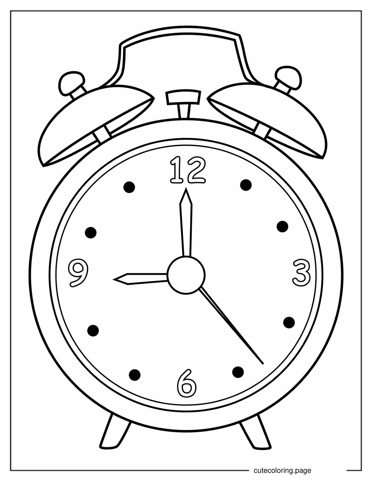 Alarm Clock With Bells Coloring Page coloring page