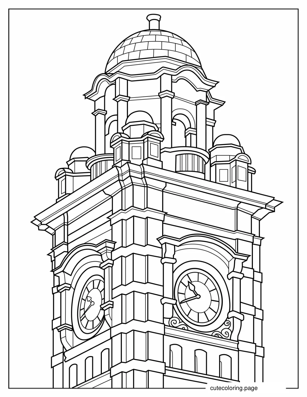 Clock Tower Coloring Page coloring page