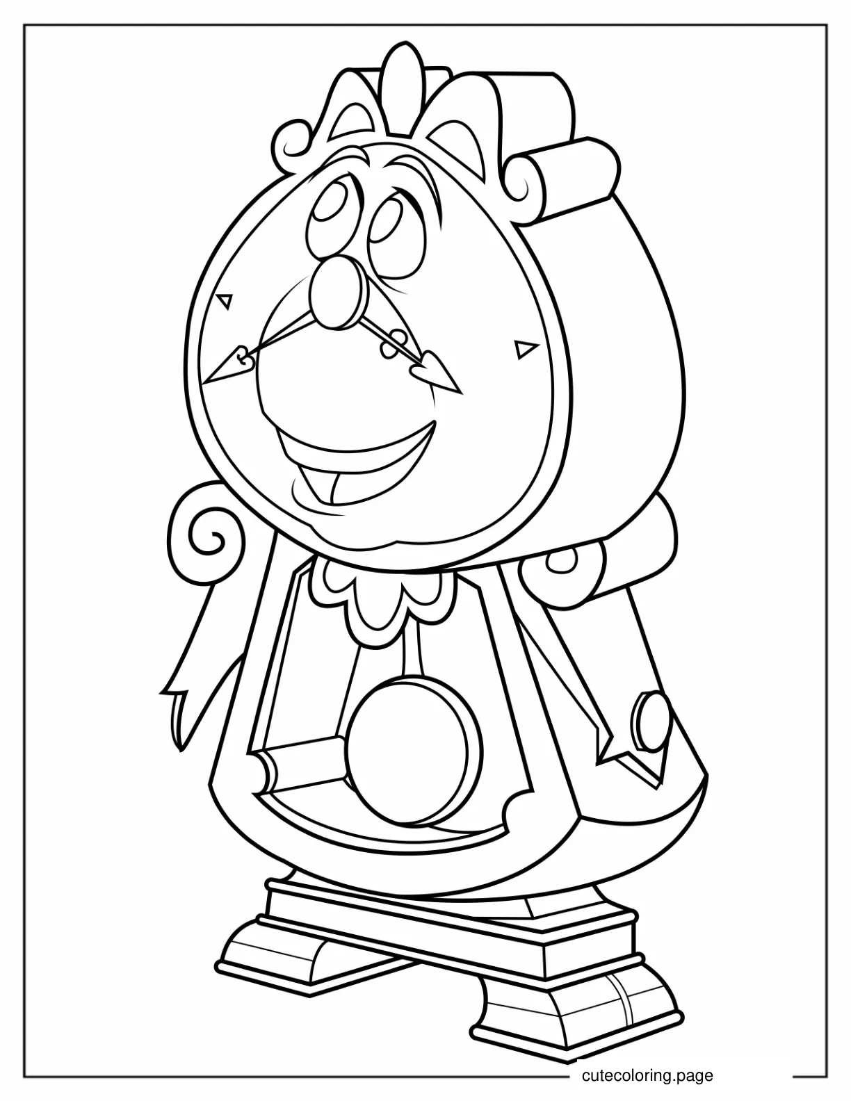 Cogsworth Clock Coloring Page coloring page