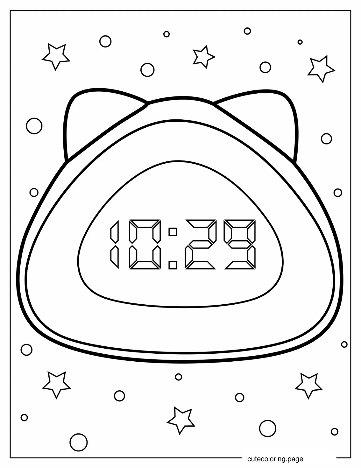 Digital Alarm Clock To Color coloring page