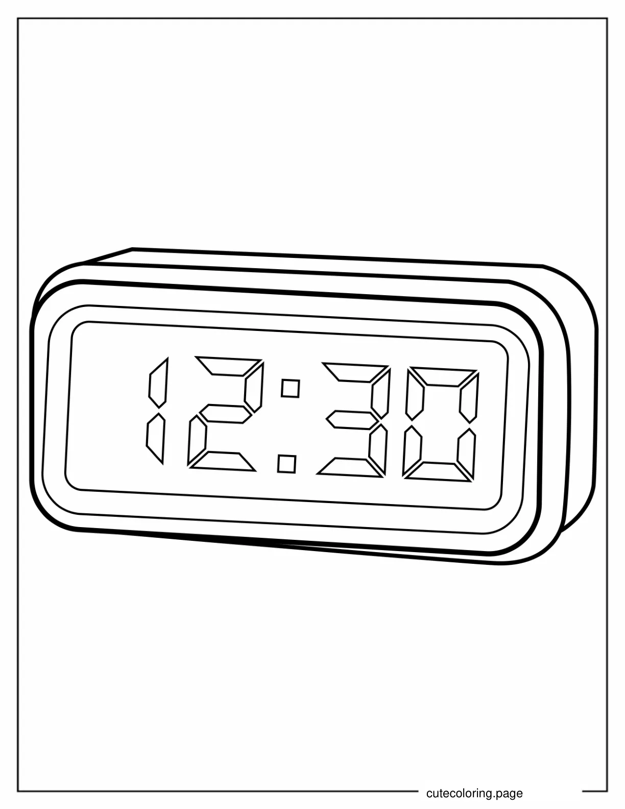 Easy Outline Of a Digital Alarm Clock coloring page